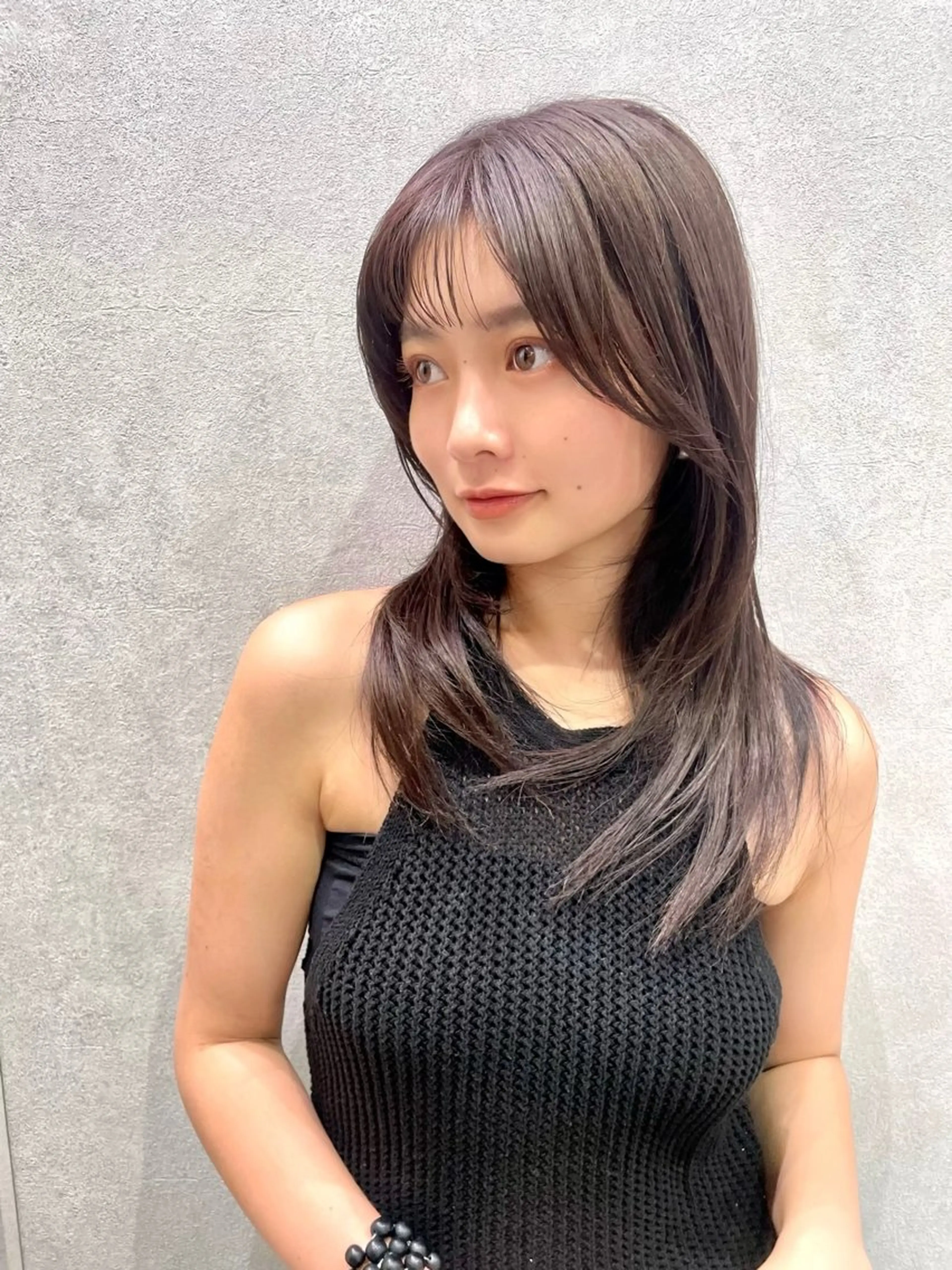 セミロング カラー ヘアアレンジ 顔周りカット 韓国風ヘア レイヤーカット 小顔カット ✨レイヤー/ 透明感カラー✨冨永剛のヘアスタイル