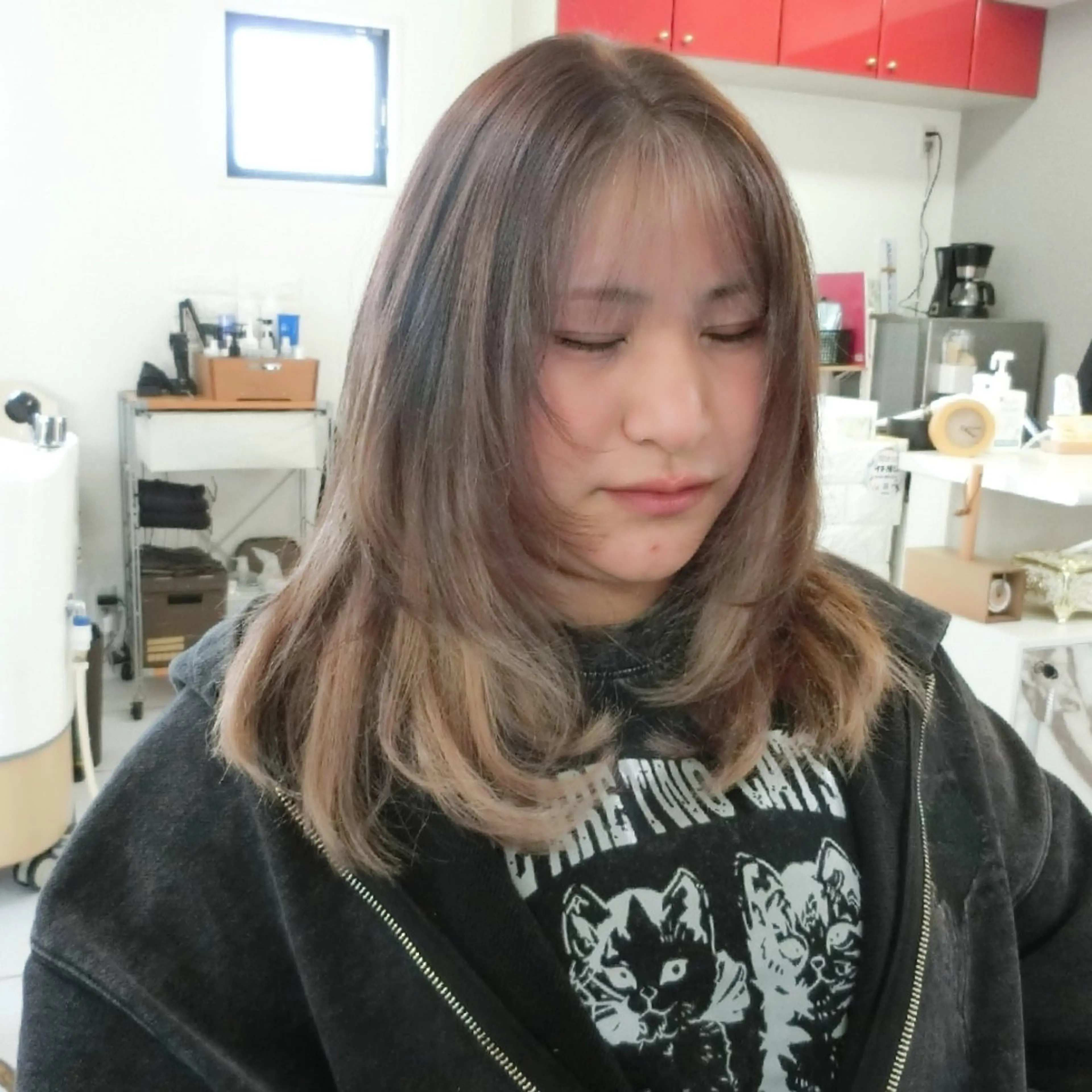 カラー ロング カット ヘアカラー トリートメント ma cherie 　naoのヘアスタイル