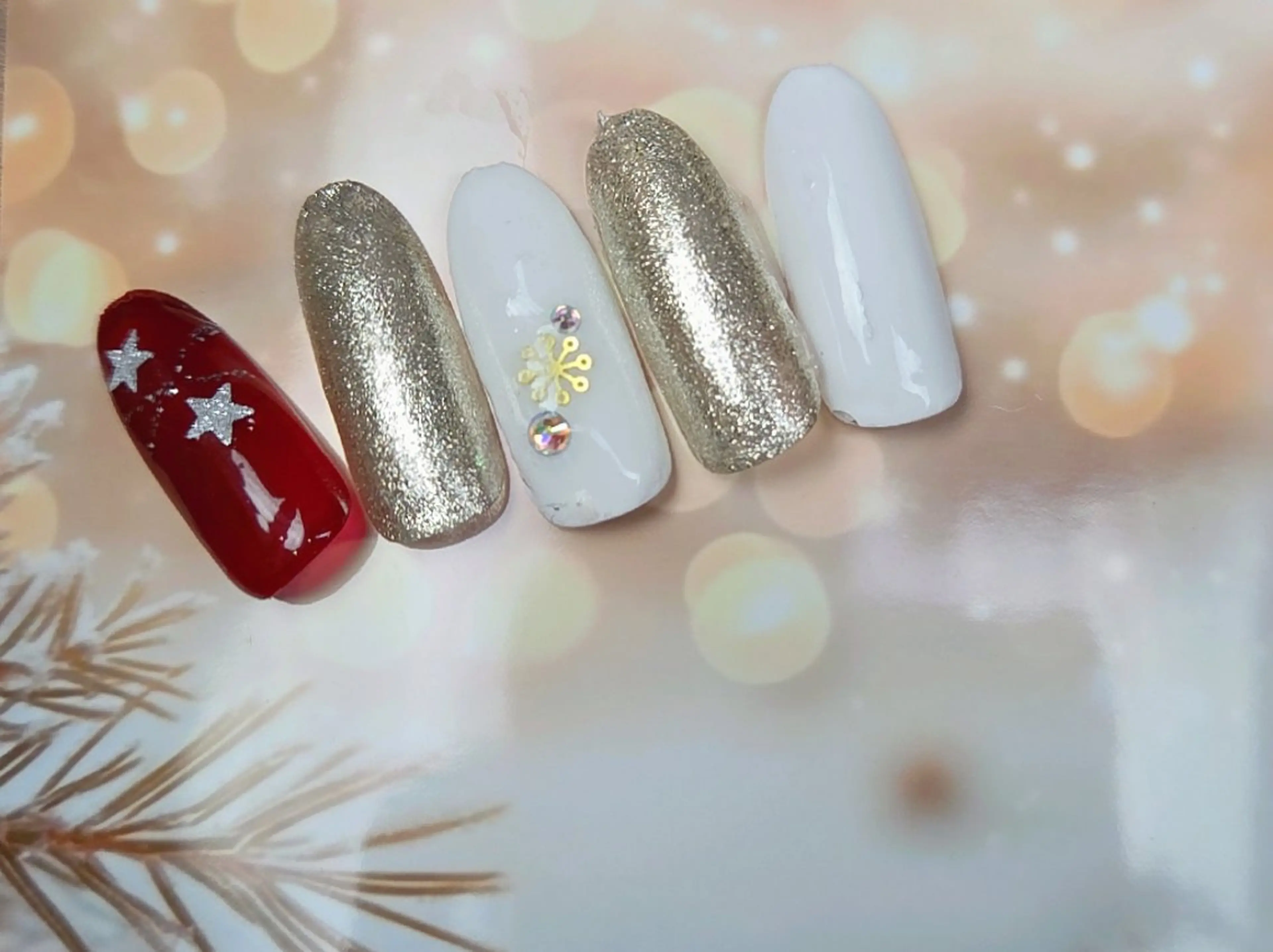 ネイル キラキラネイル 冬ネイル クリスマス nailsaron kohiroのネイルデザイン