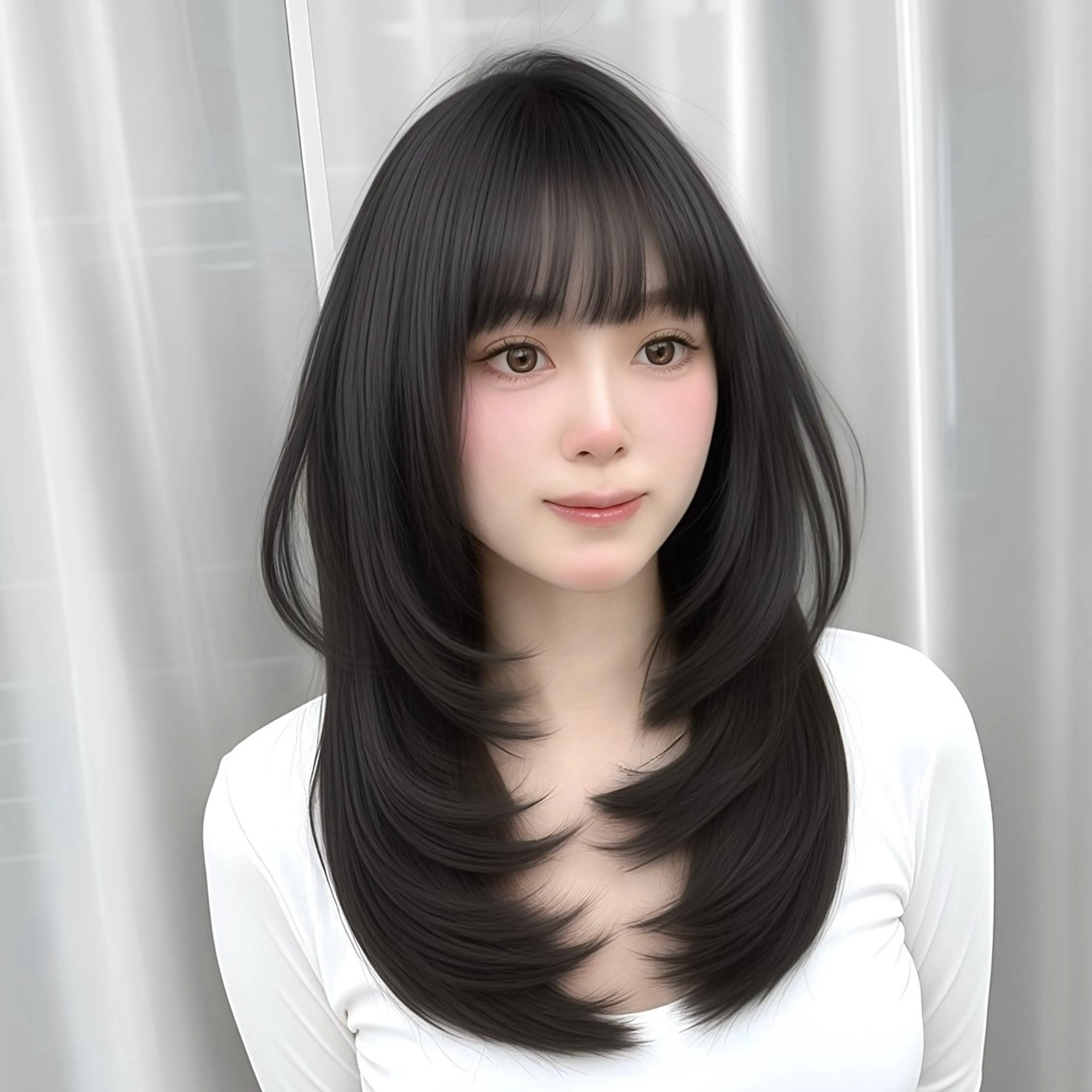 ロング カラー くびれヘア 髪質改善 韓国風ヘア レイヤーカット 似合わせカット カット ヘアカラー トリートメント 韓国ヘア🇰🇷× 髪質改善🫧テルのヘアスタイル