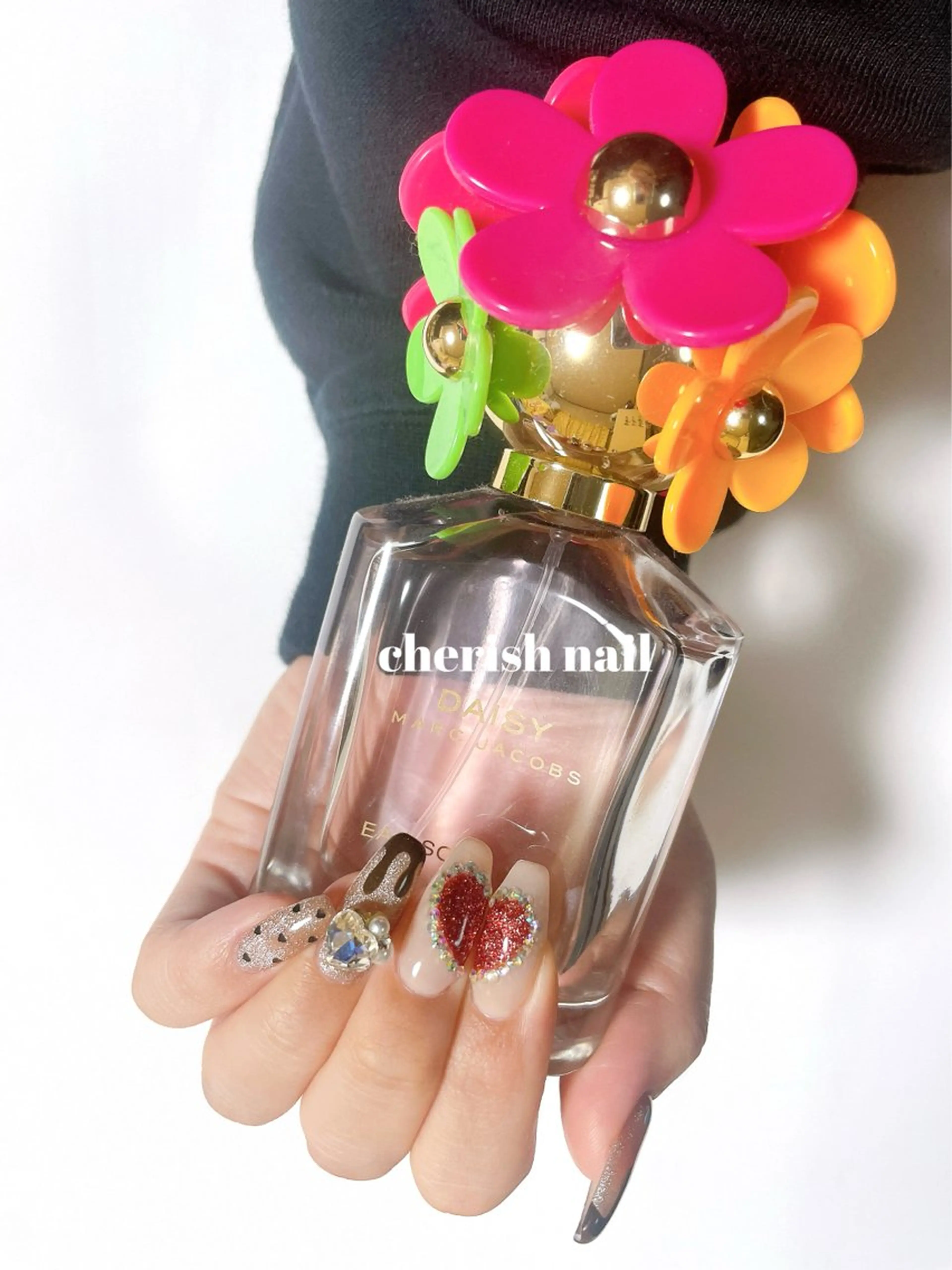 ネイル ハート マグネットネイル バレンタイン ハンドネイル cherish nailのネイルデザイン