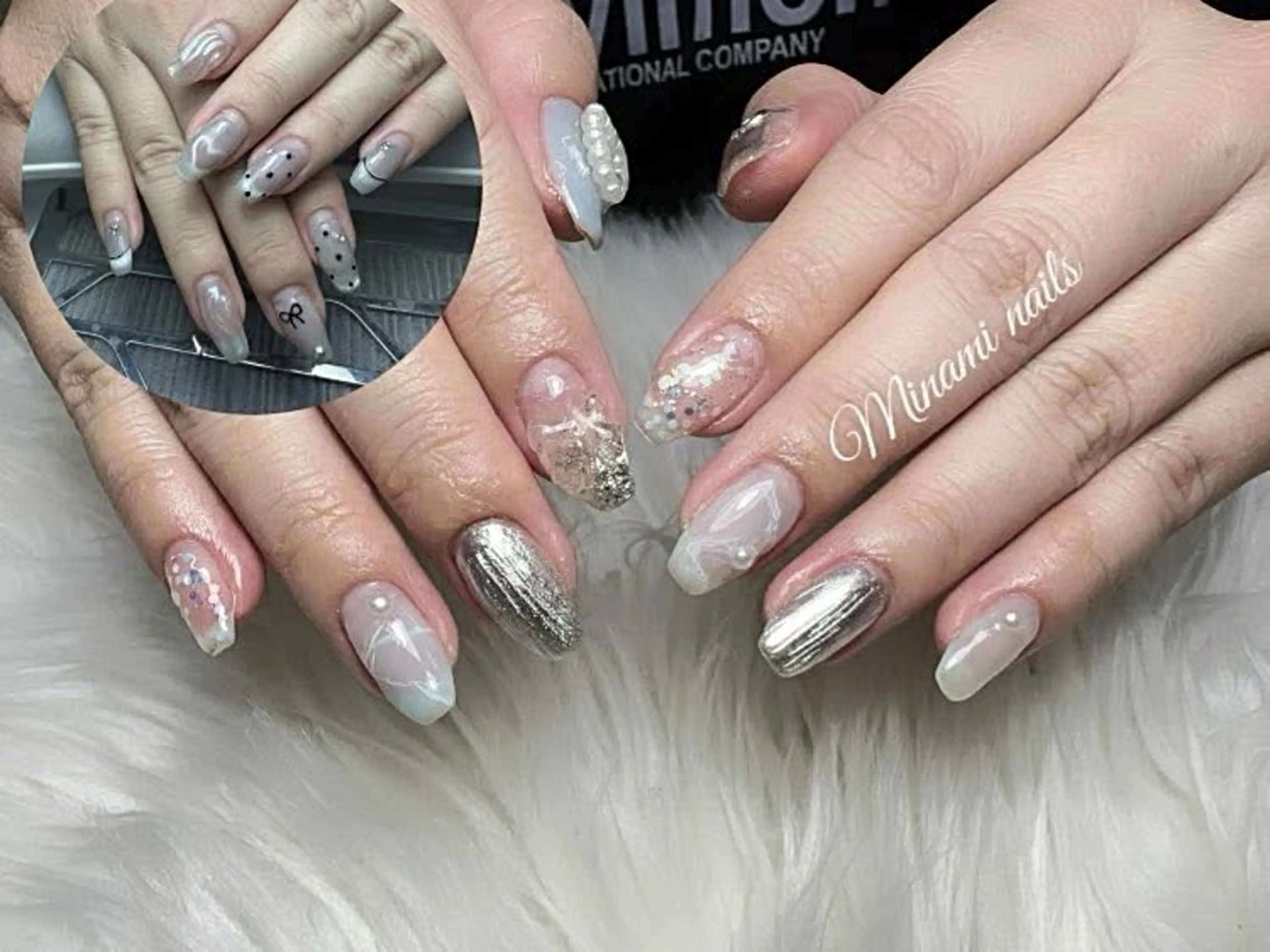 ネイル アートネイル オーロラネイル ガーリー キラキラネイル 韓国ネイル Minami Nailsのネイルデザイン