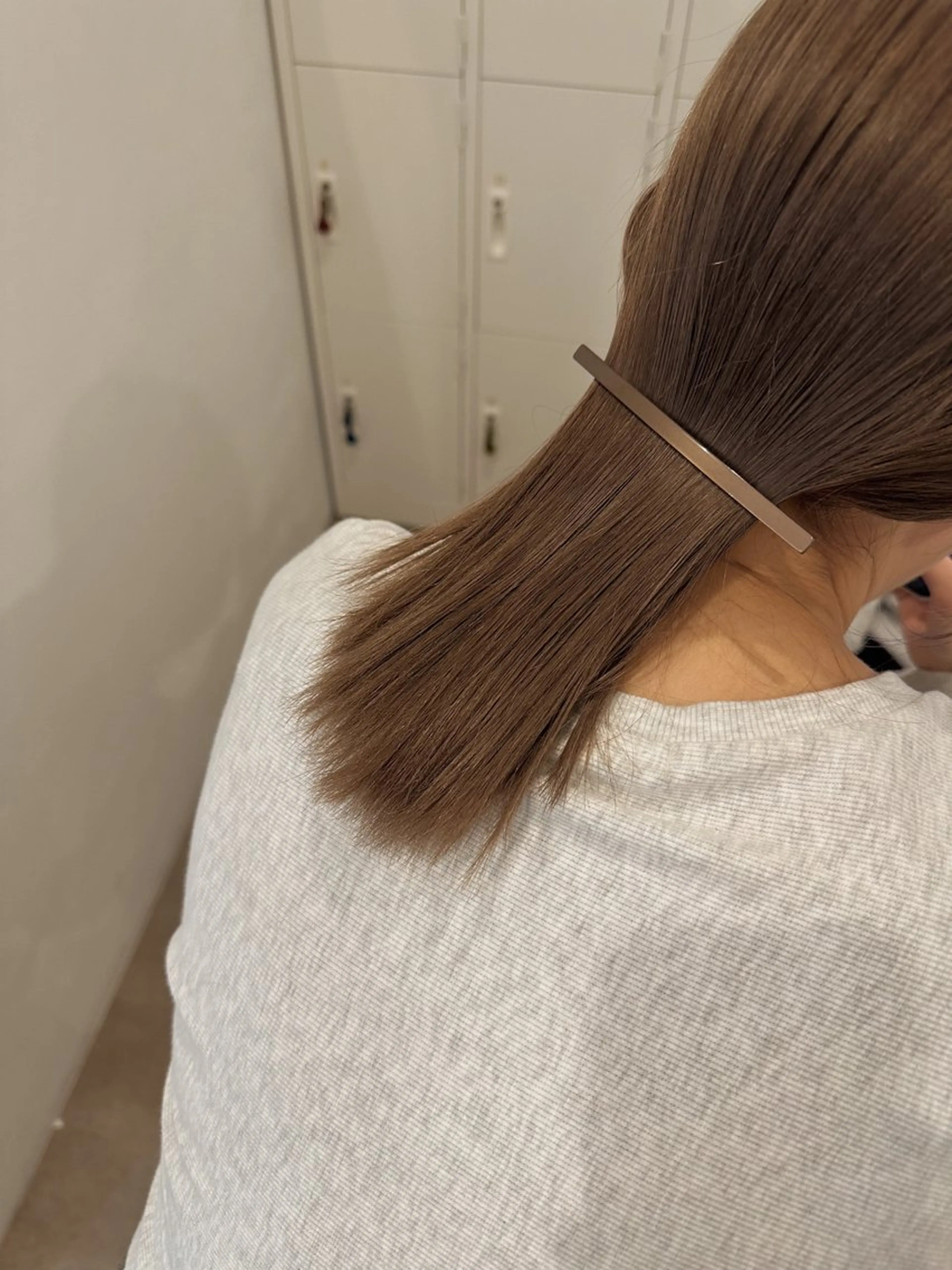 セミロング カラー ベージュカラー ココアベージュ カット ヘアカラー トリートメント 梅田／ベージュ レイヤー／ヌマタのヘアスタイル