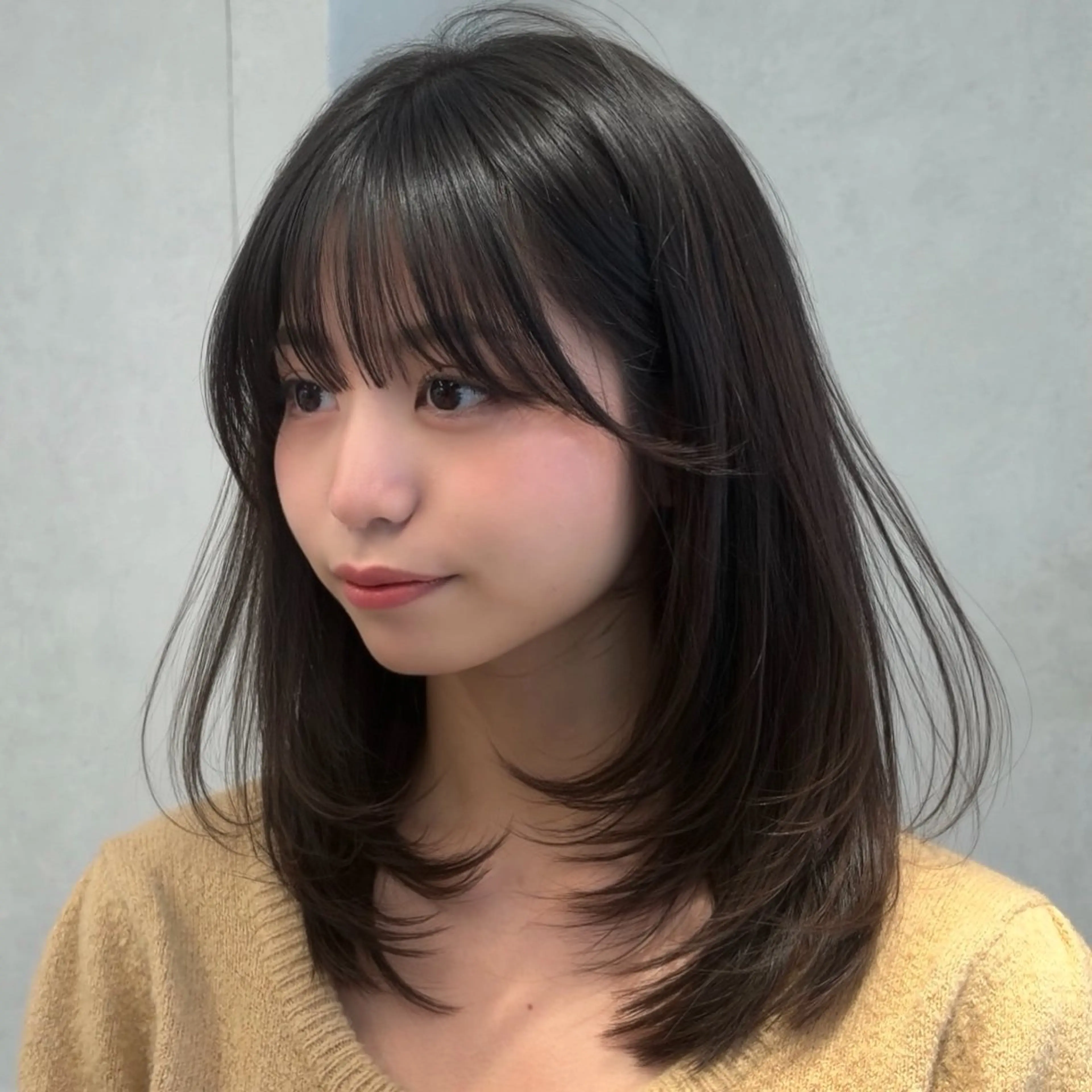 セミロング カット トリートメント 結べるレイヤーカット /カラー/あさかのヘアスタイル