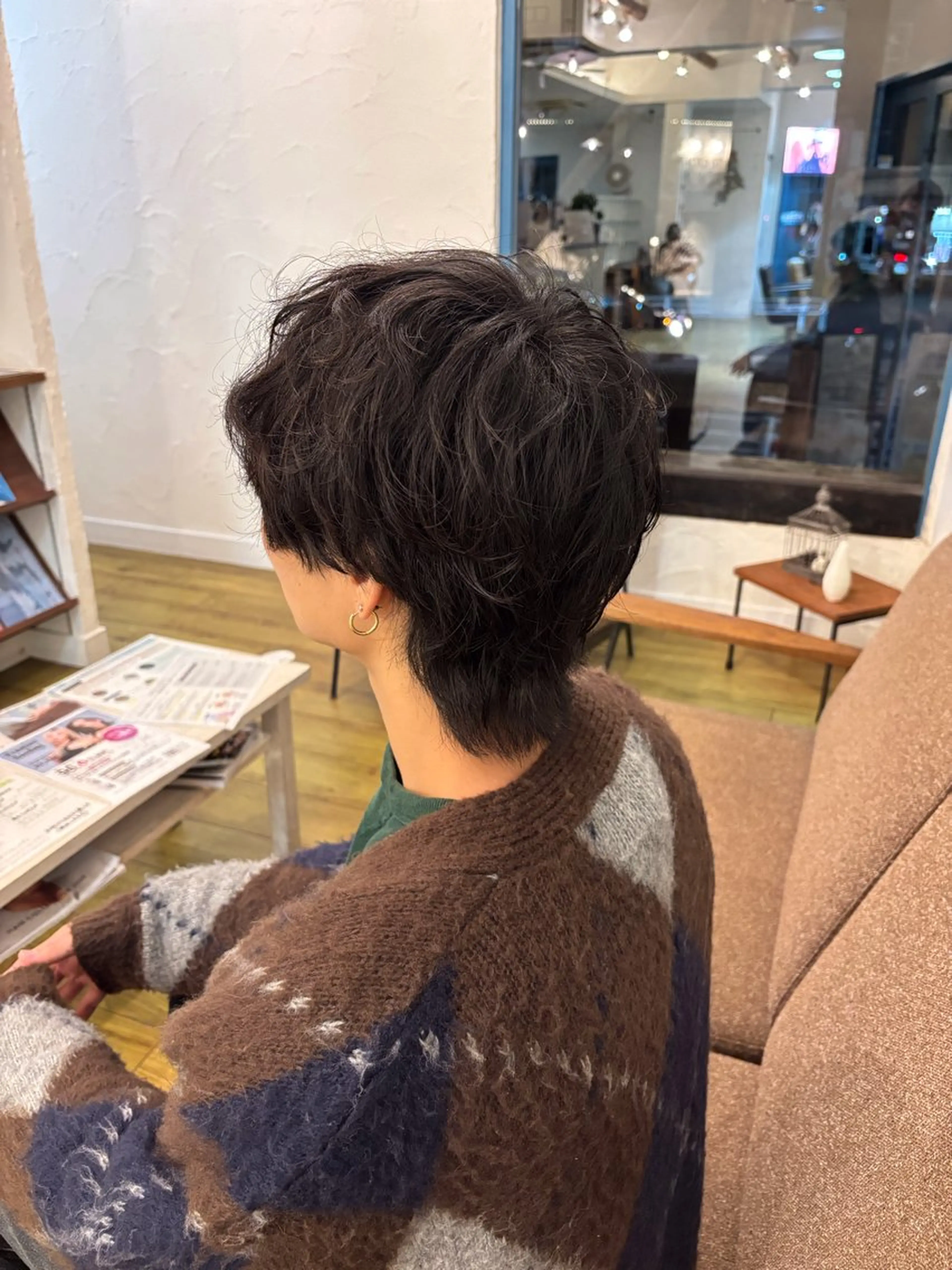 ショート パーマ メンズ メンズパーマ メンズウルフカット ウルフカット musée 柱店のヘアスタイル