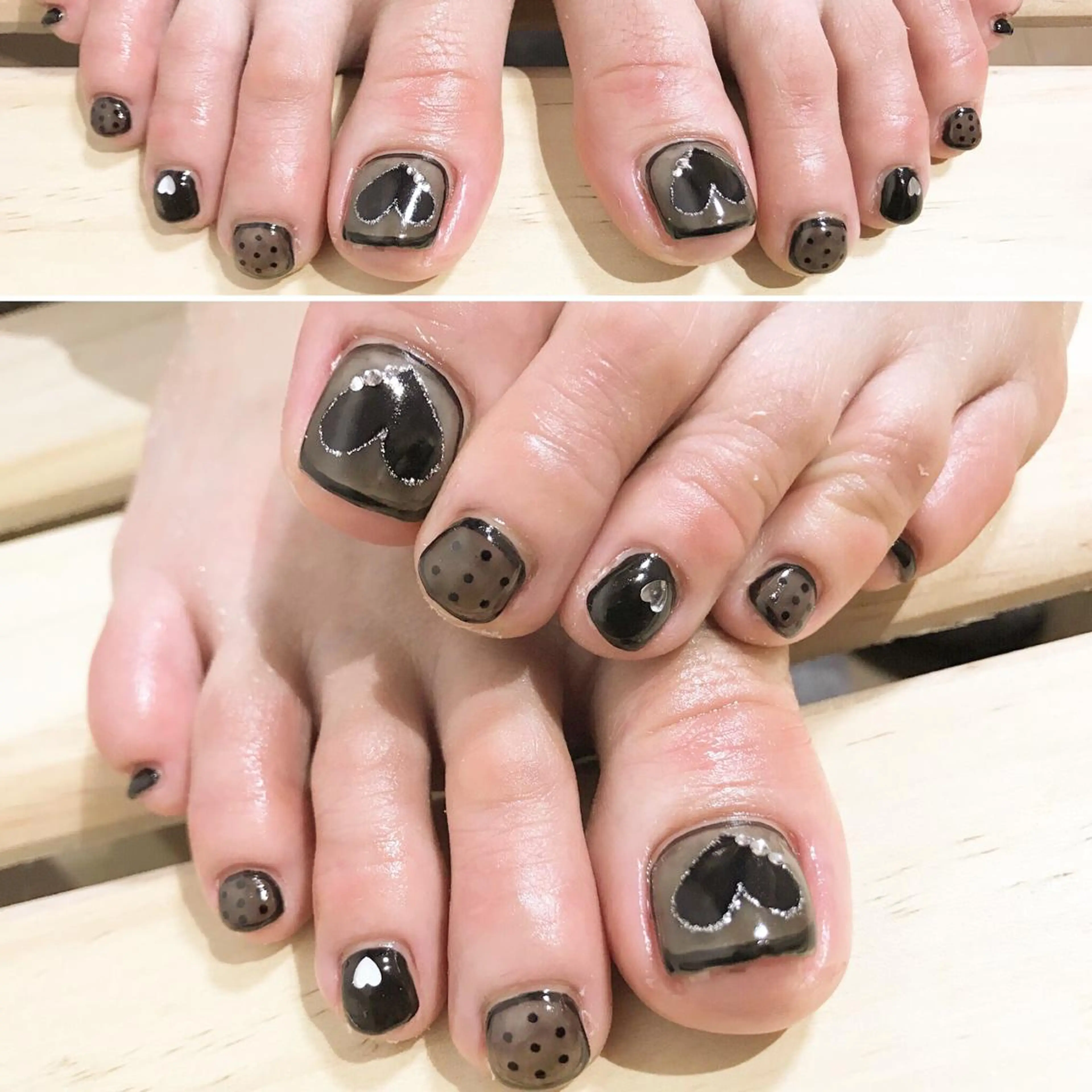 ネイル ドット フットネイル ハート シンプルネイル 春ネイル nail fufla ♡yamane♡のネイルデザイン
