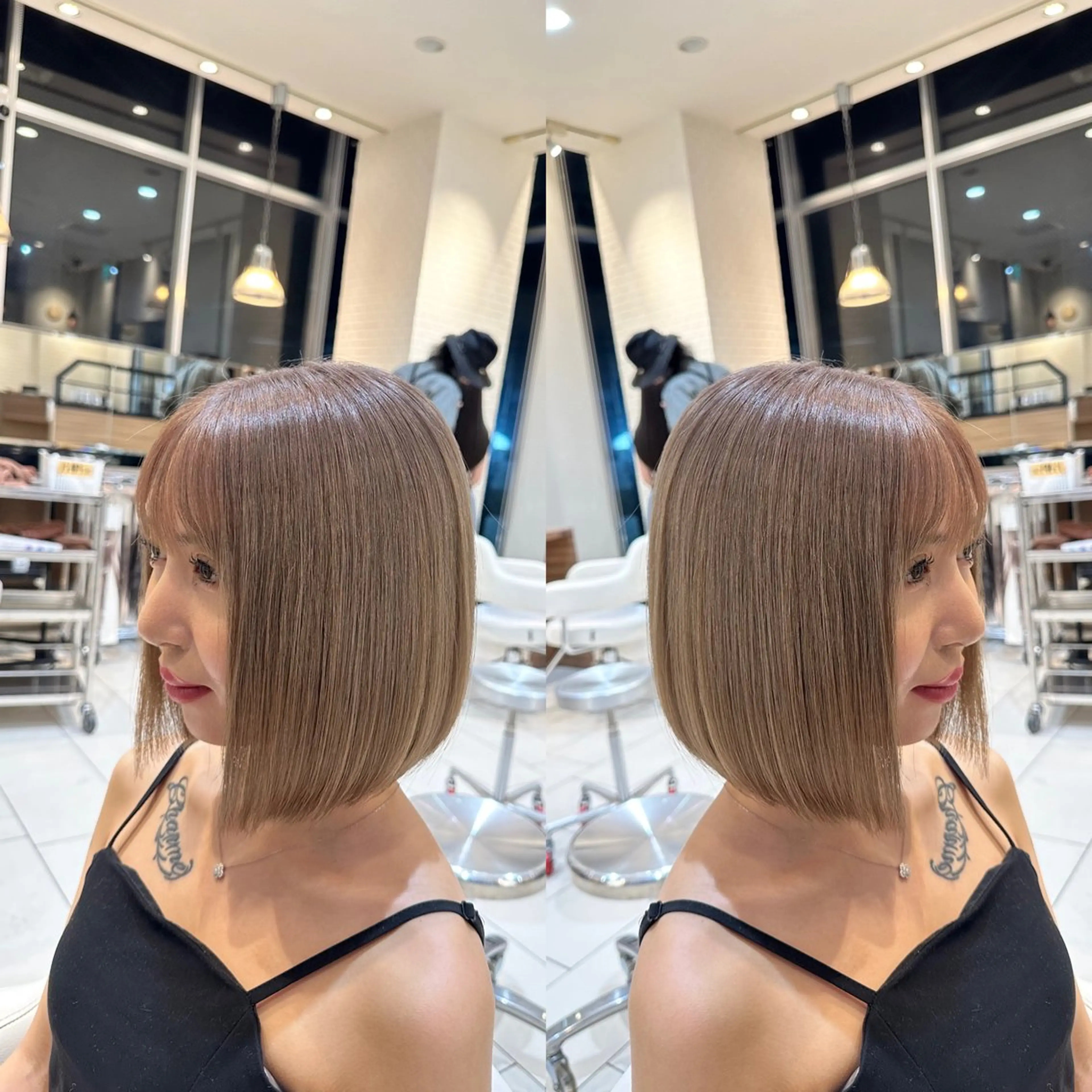 ショート バレイヤージュ ボブ🌈ナツヤのヘアスタイル