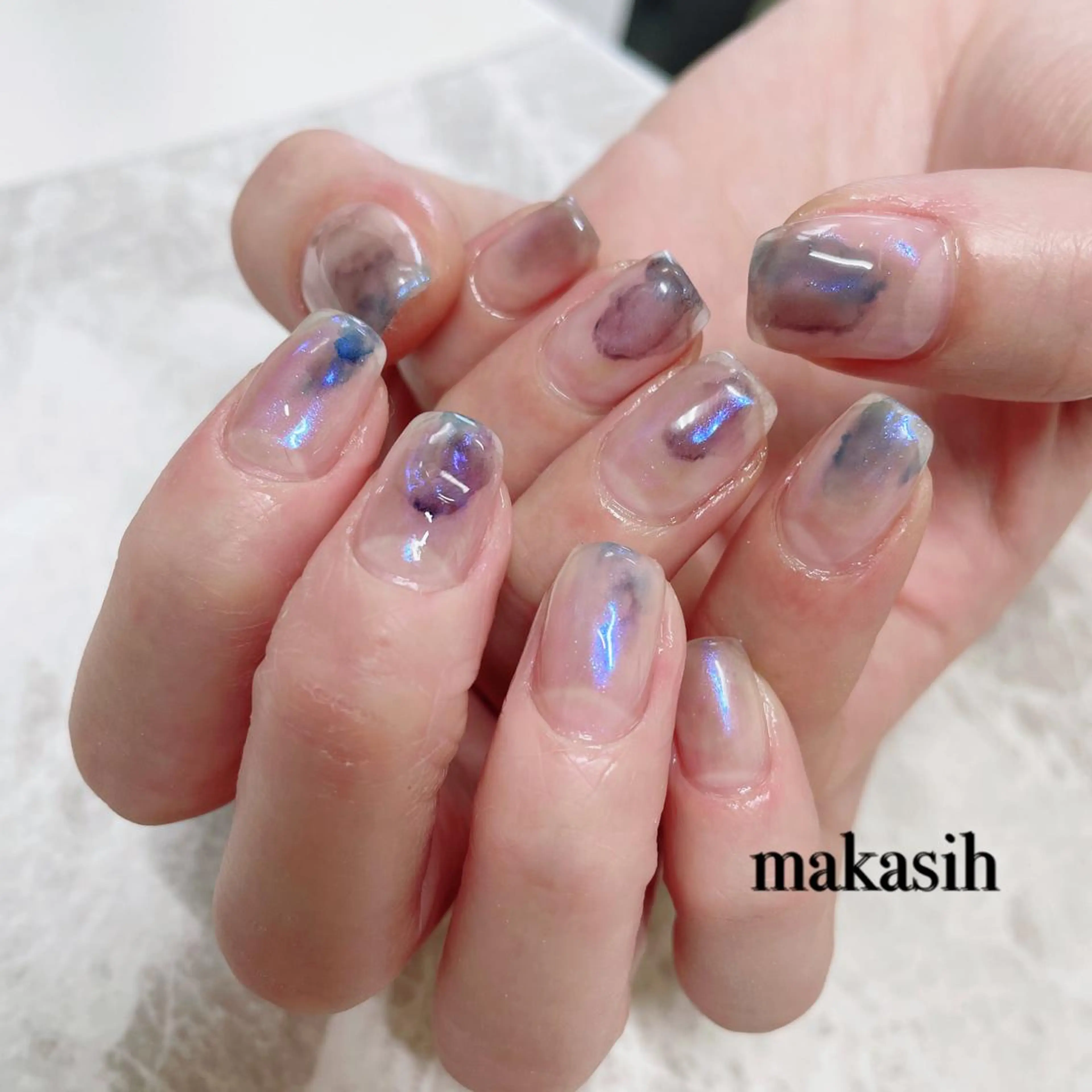 ネイル オーロラネイル クリアネイル ニュアンスネイル 濱田 美菜子のエステ・リラクイメージ