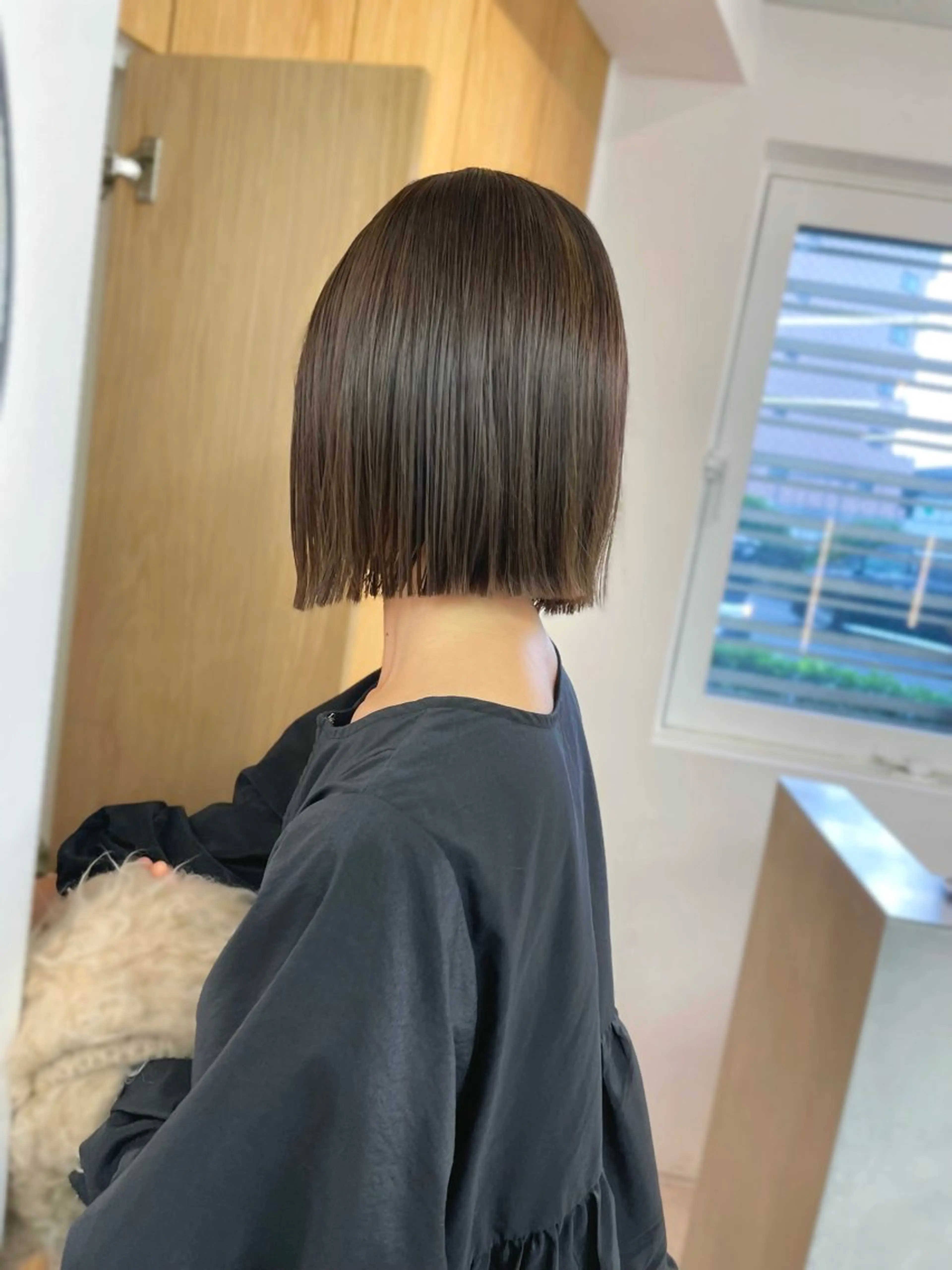 ショート 外ハネヘア Misaki /ボブ/縮毛矯正のヘアスタイル