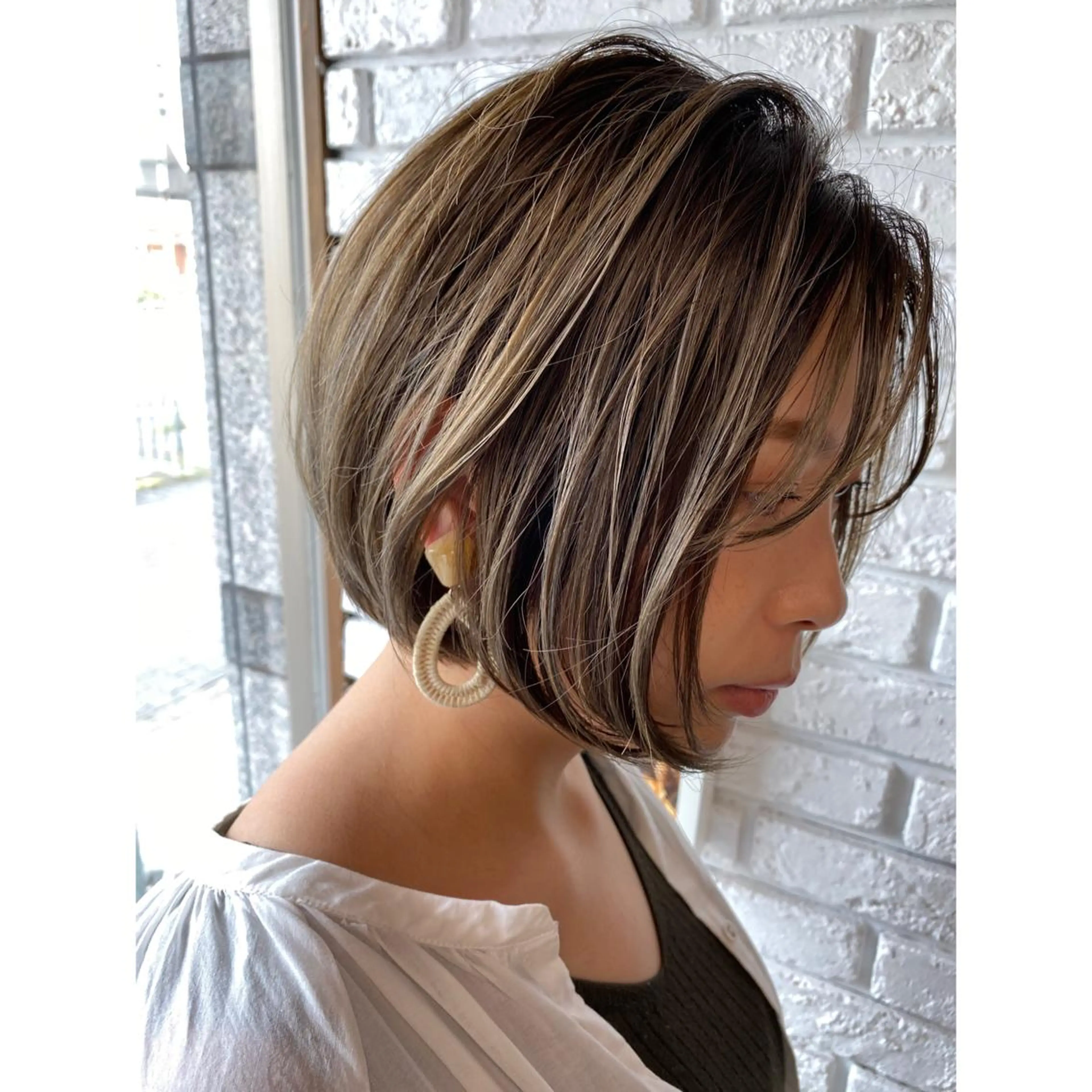 ショート カラー ハイライトカラー ハイライト カット ヘアカラー トリートメント 日比 貴大/ minim hairのヘアスタイル