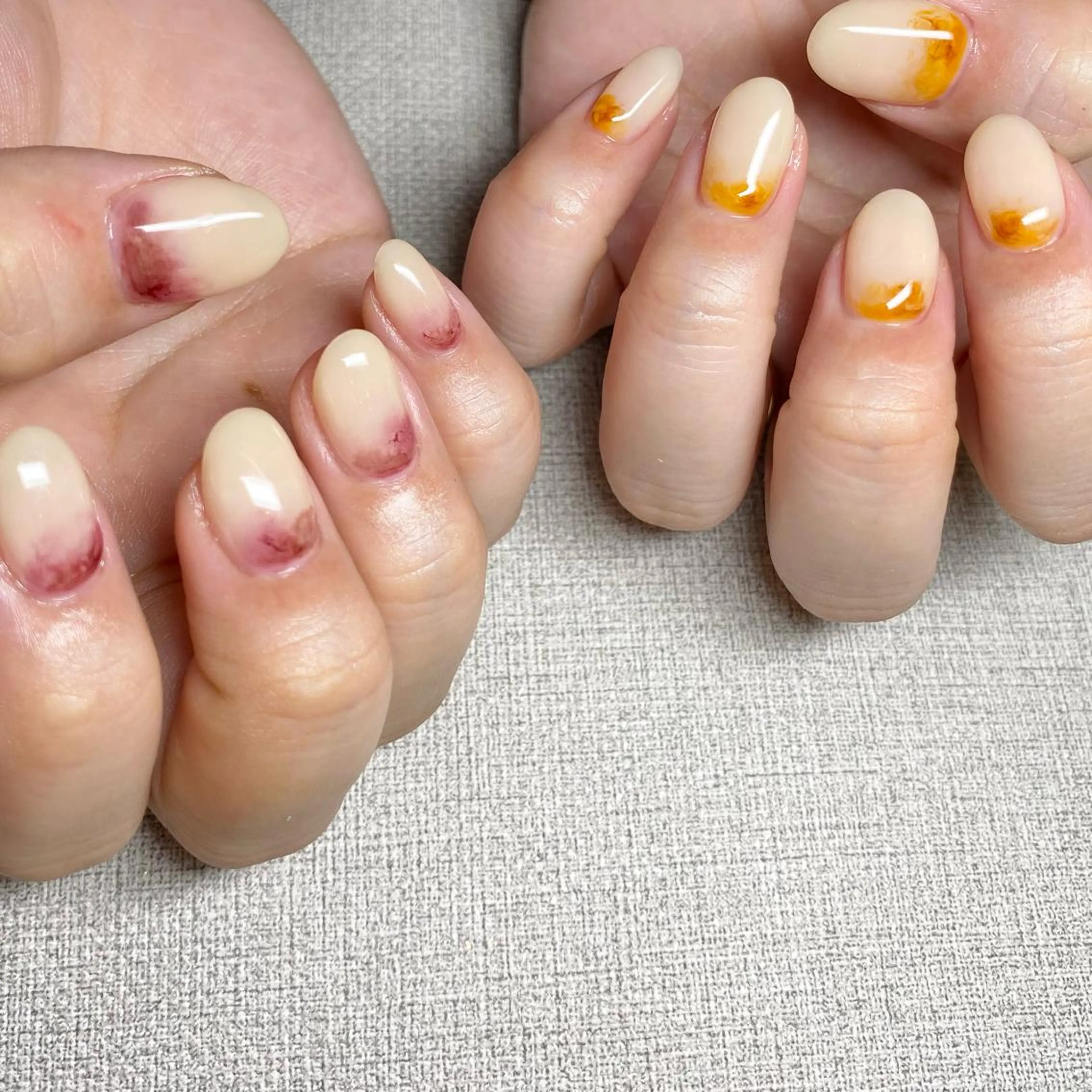 ネイル アートネイル ニュアンスネイル 冬ネイル ハンドネイル 山田 貴子のネイルデザイン