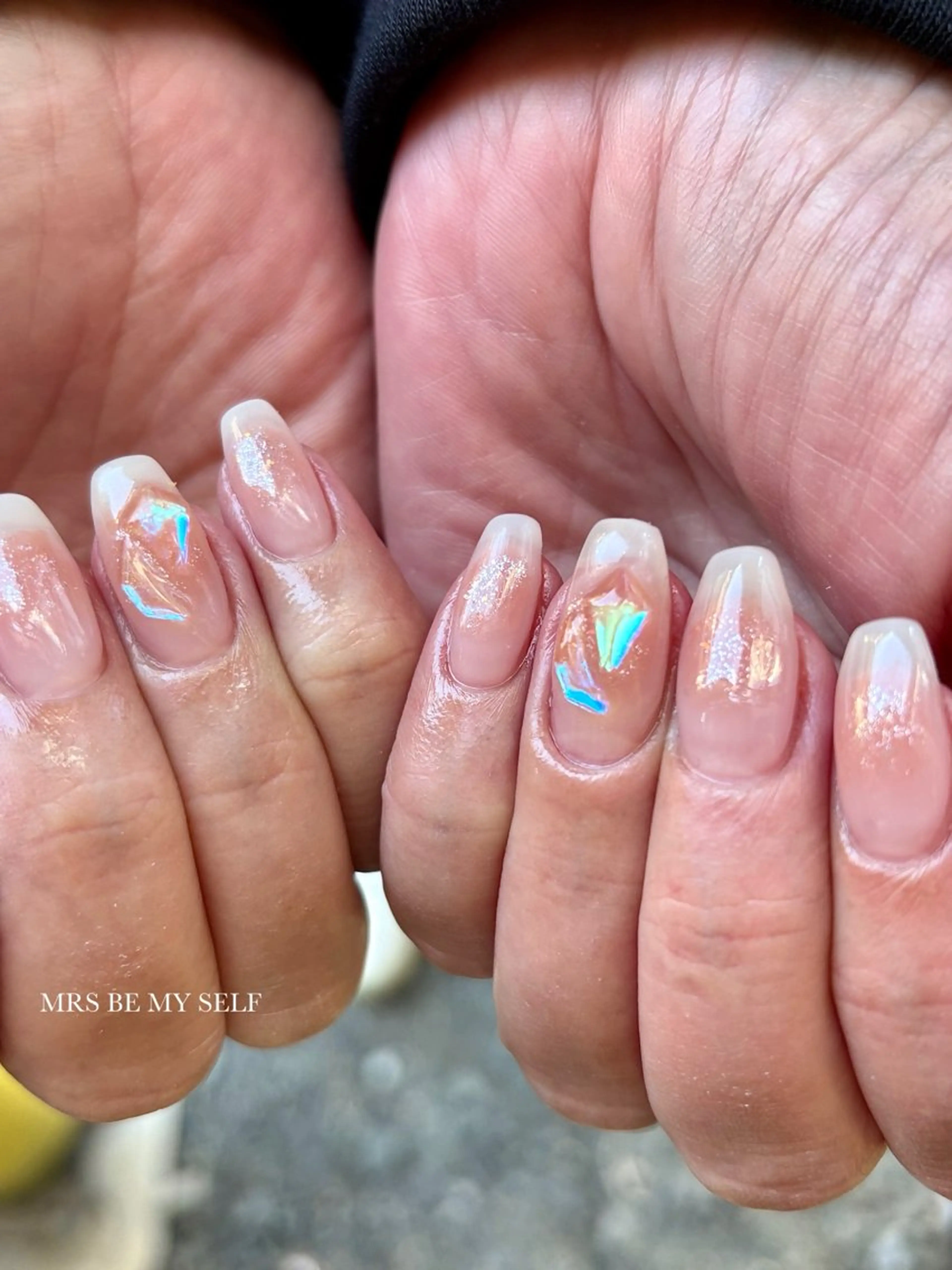 ネイル チークネイル 氷ネイル・うるうるネイル MRS/ miyu🎀のネイルデザイン