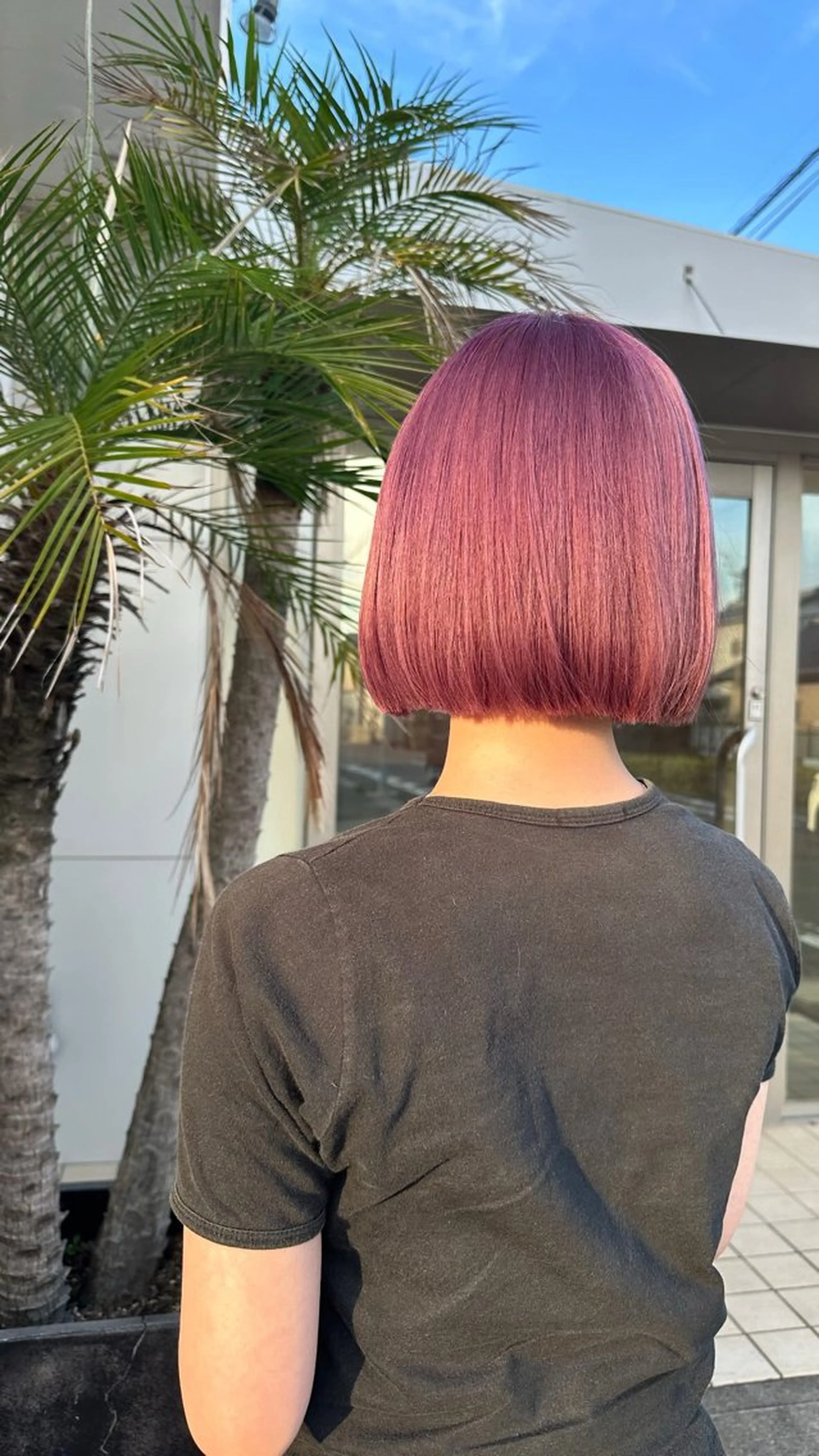 ミディアム カラー 切りっぱなしボブ ブリーチ ピンクカラー ボブ ヘアカラー 🎀透明感カラー🎀 / INOUEのヘアスタイル