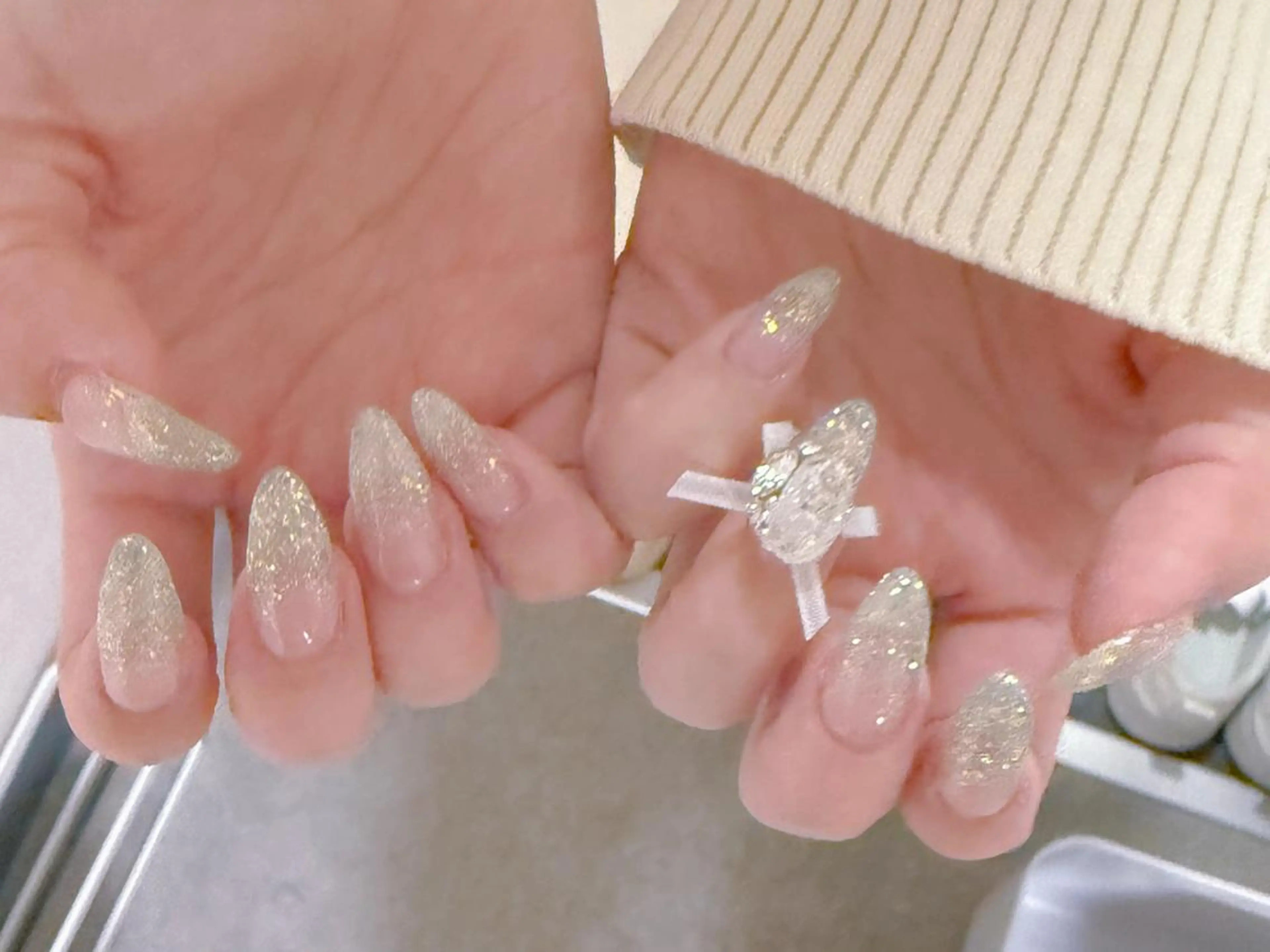 ネイル キラキラネイル 韓国ネイル オフィスネイル ハンドネイル ハンドケア For U nail スカルプ専門店のネイルデザイン