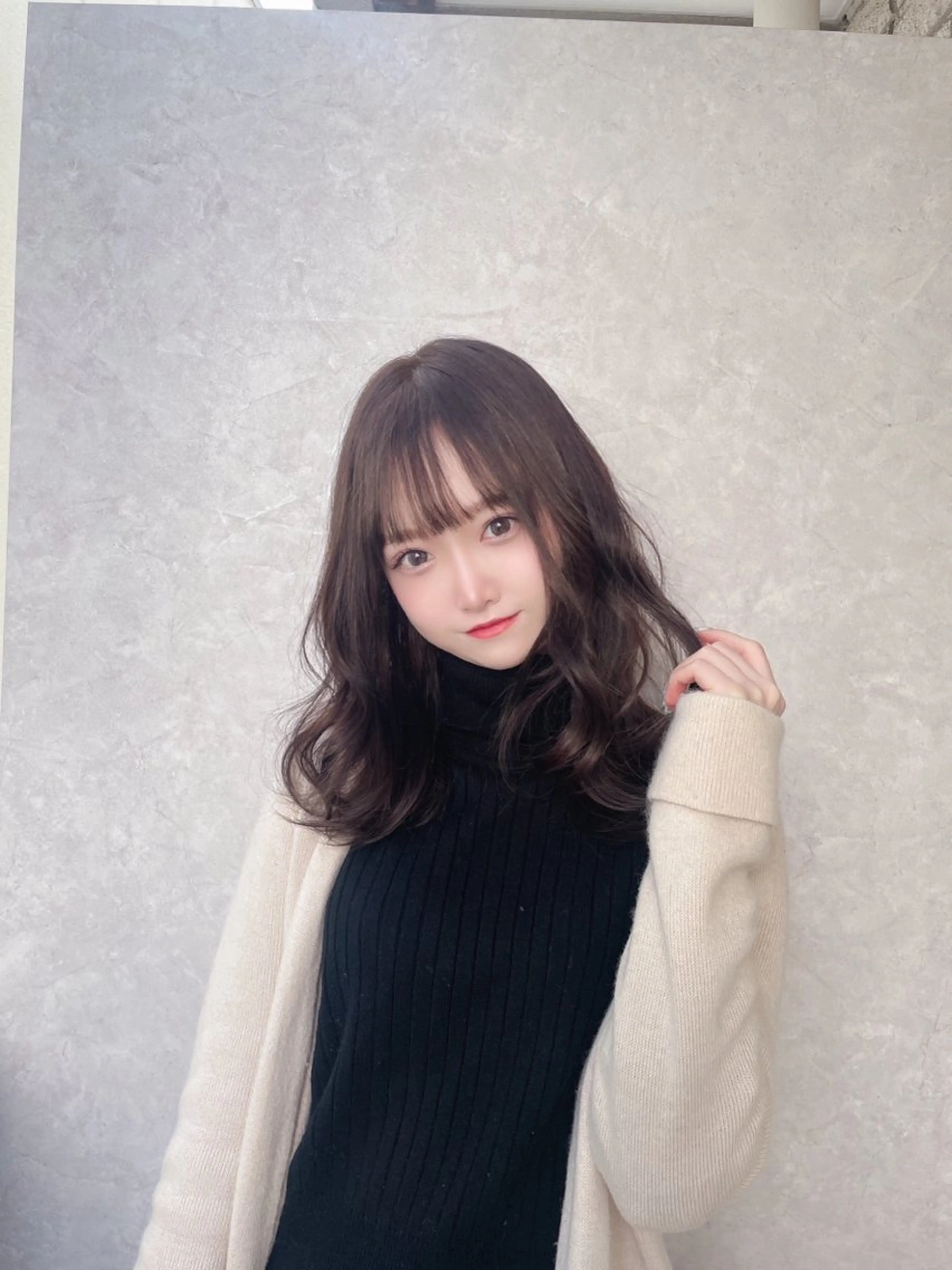 セミロング ヘアカラー Spica 松岡のヘアスタイル