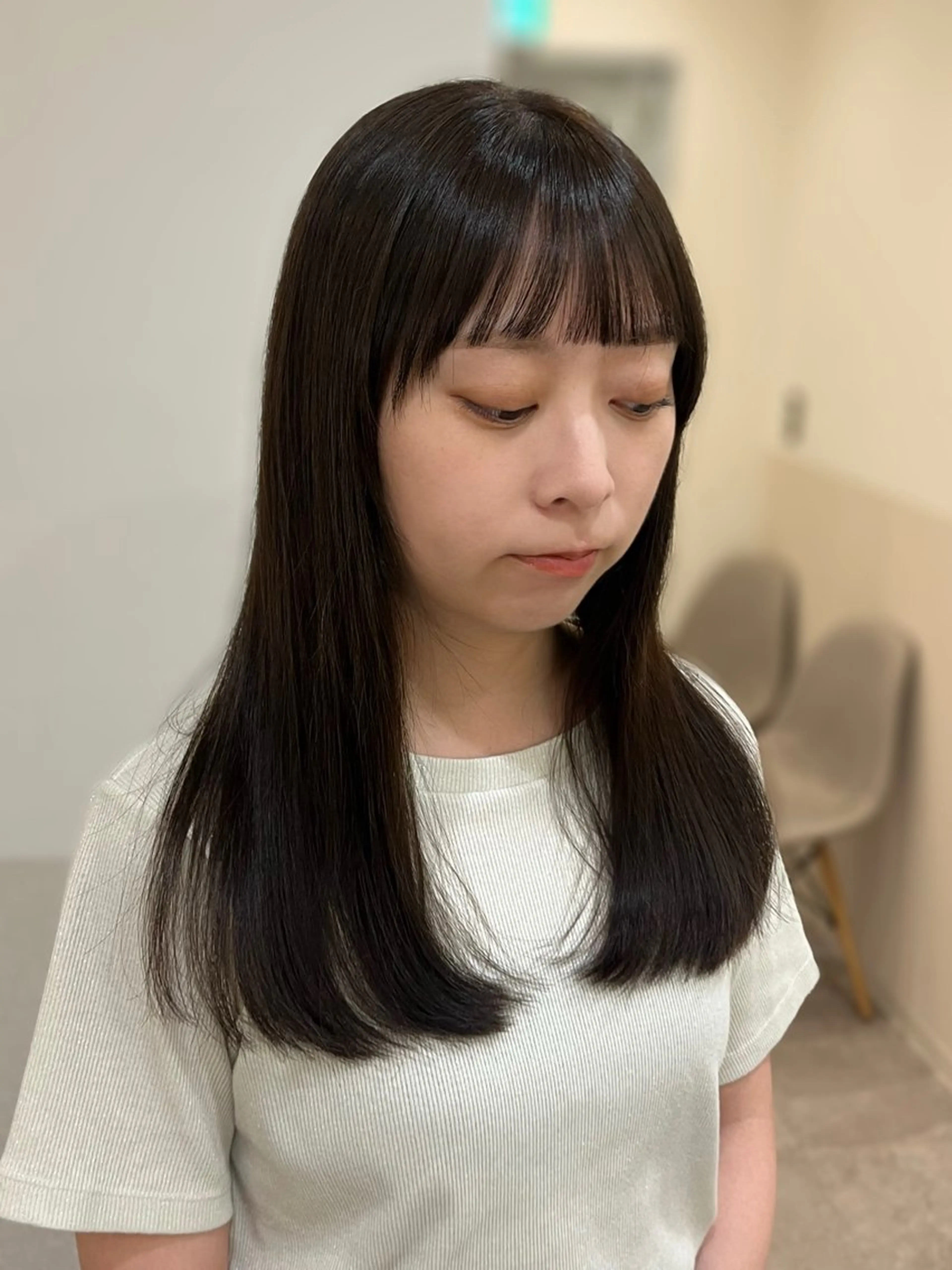 ロング カット ヘアカラー aoi/韓国ヘア/ 透明感カラーのヘアスタイル