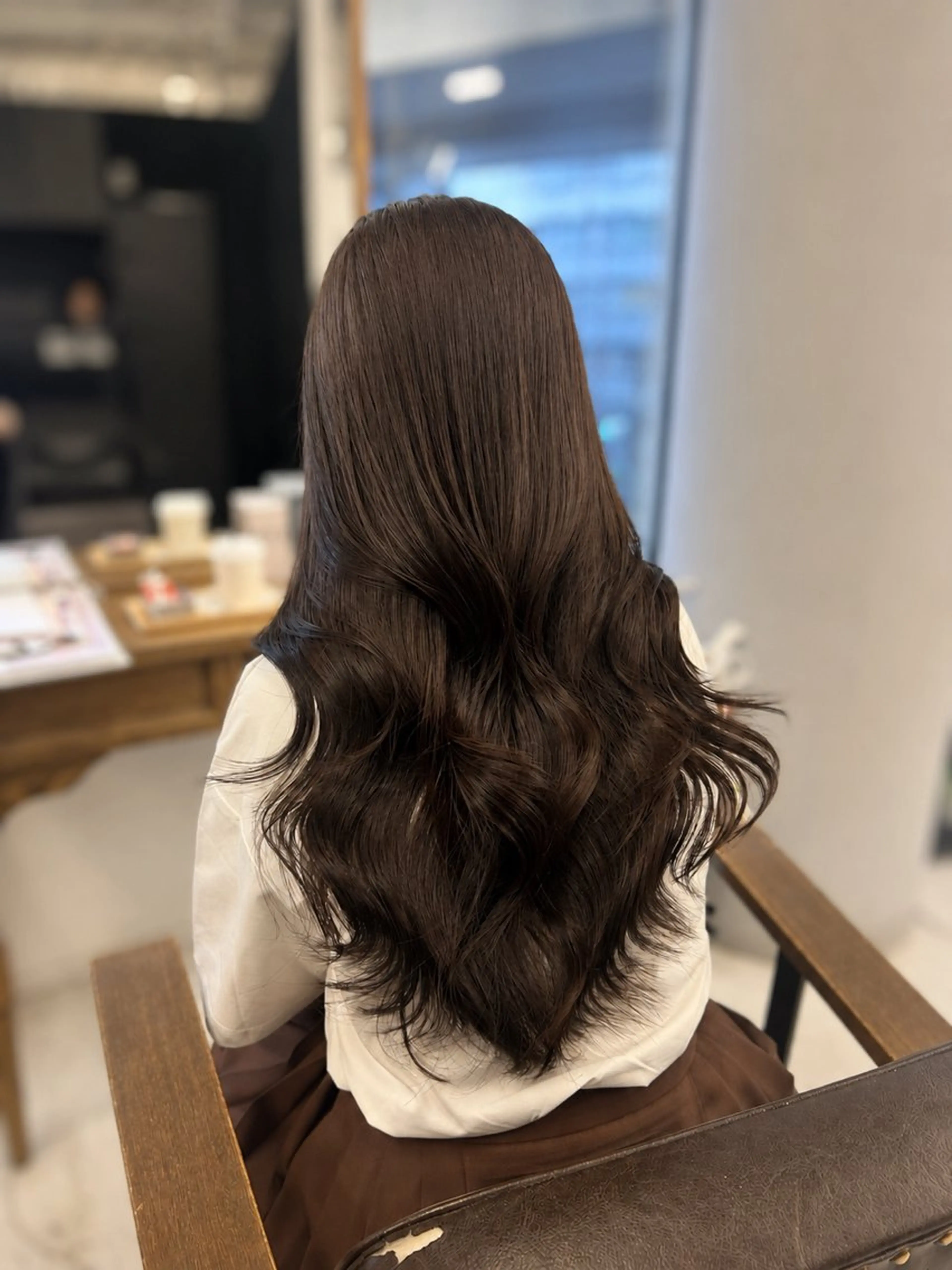 ロング カラー ベージュカラー ブリーチ ダブルカラー ブリーチなしカラー ヘアカラー トリートメント 戸川 未夢のヘアスタイル