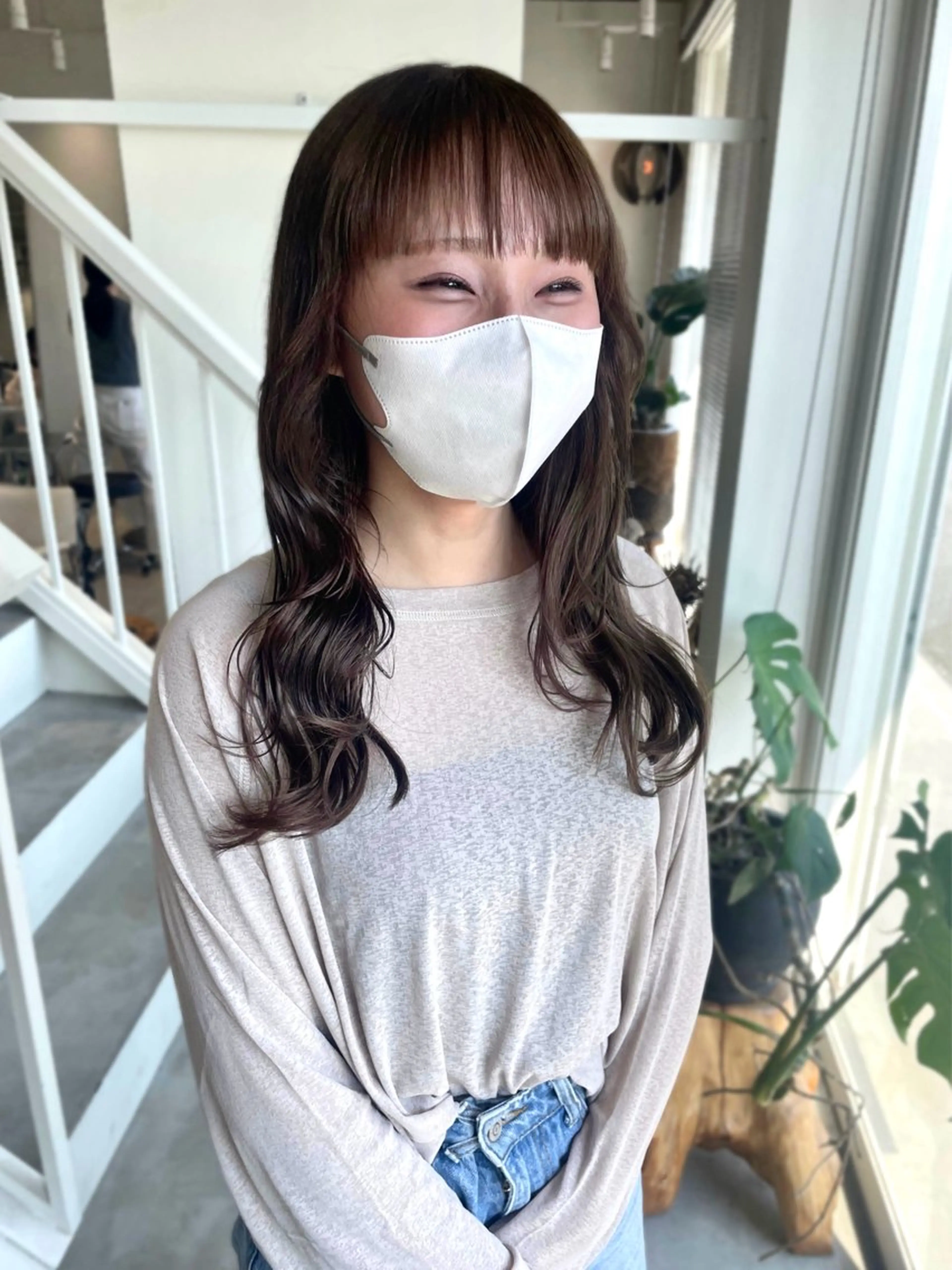 ロング カラー カット ヘアカラー 林 千聖のヘアスタイル