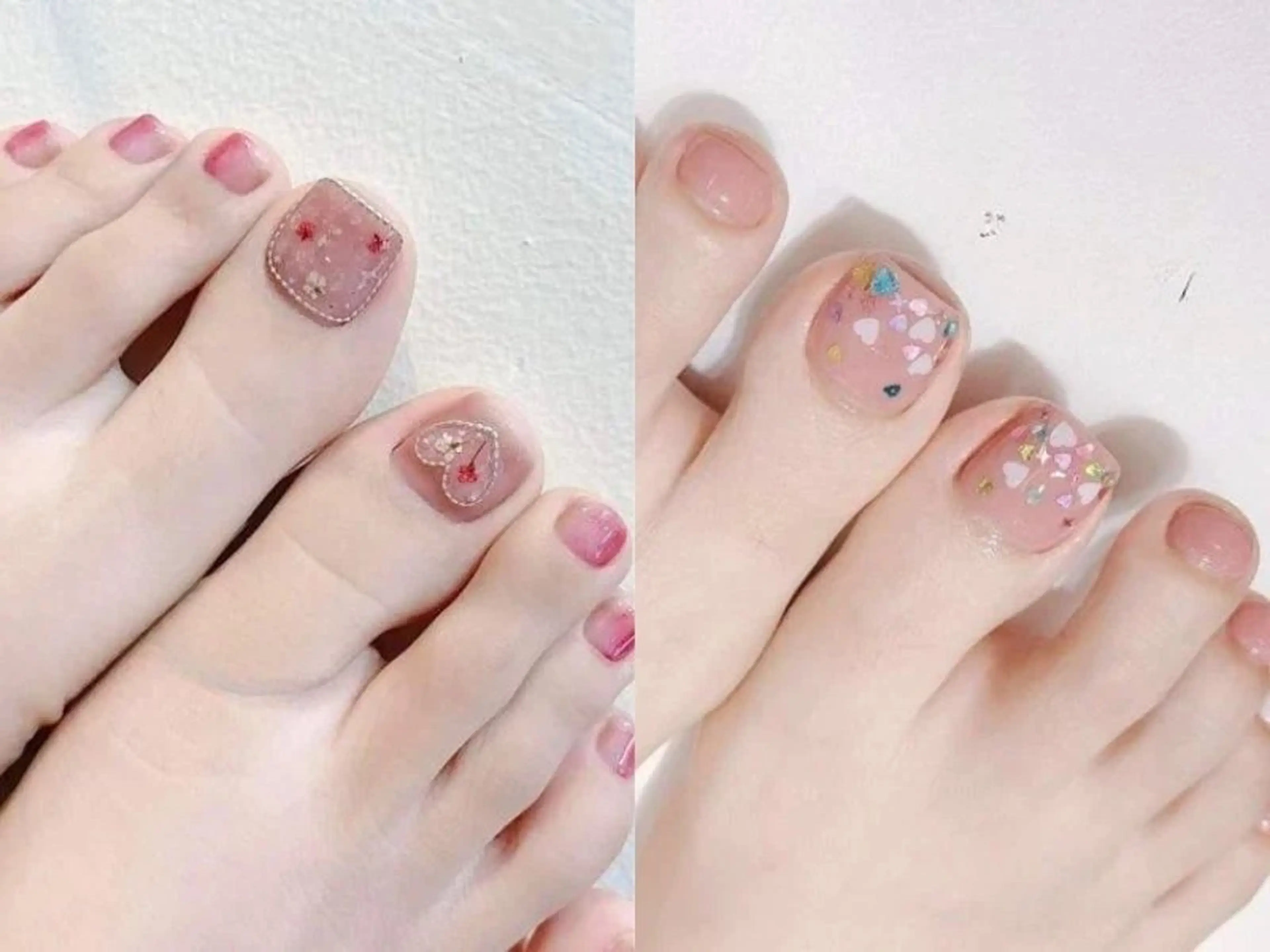 ネイル オーロラネイル クリアネイル フラッシュネイル ジェルネイル グラデーション フットネイル Amee Nail Salonのネイルデザイン