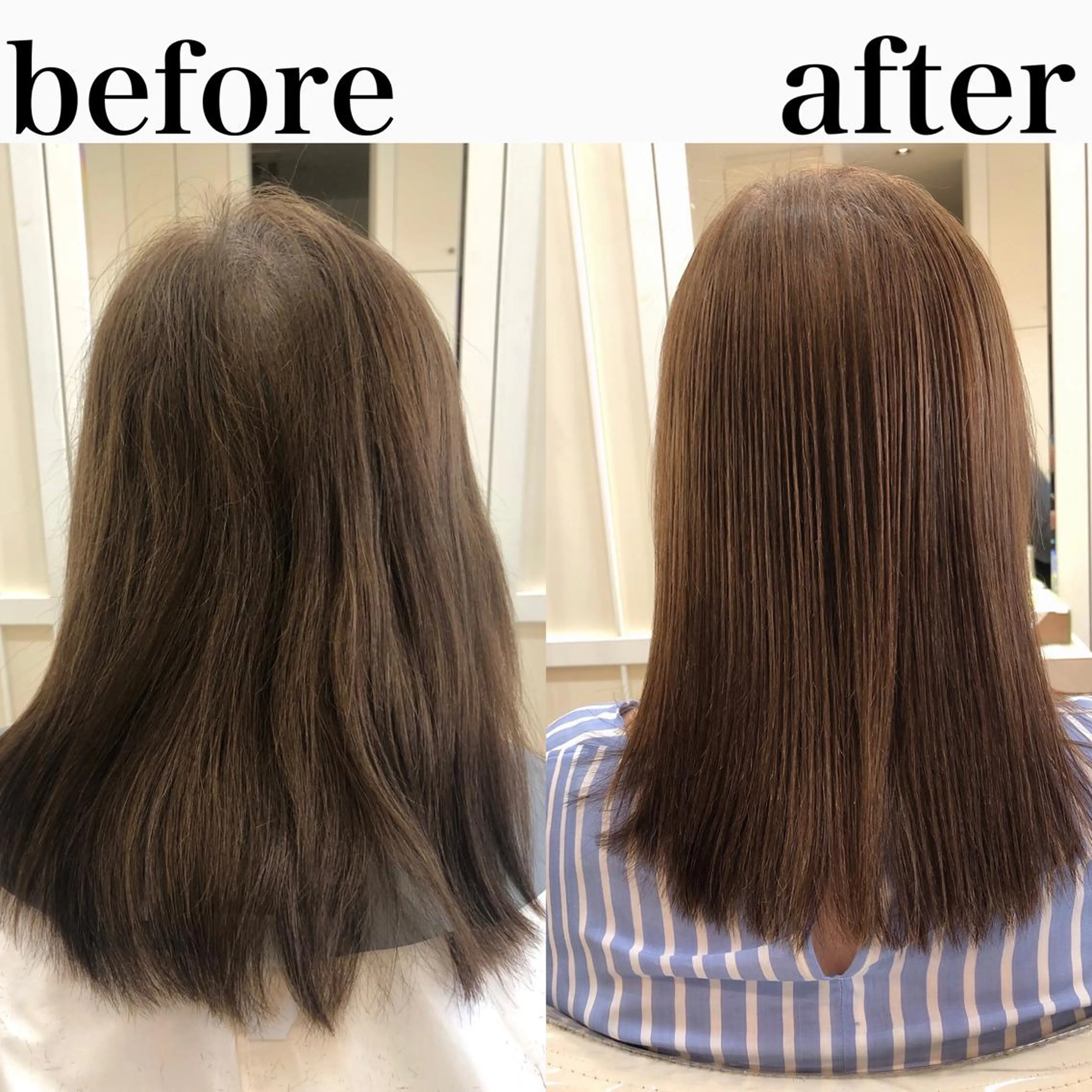 セミロング パーマ カット 縮毛矯正 トリートメント 須賀 一美のヘアスタイル