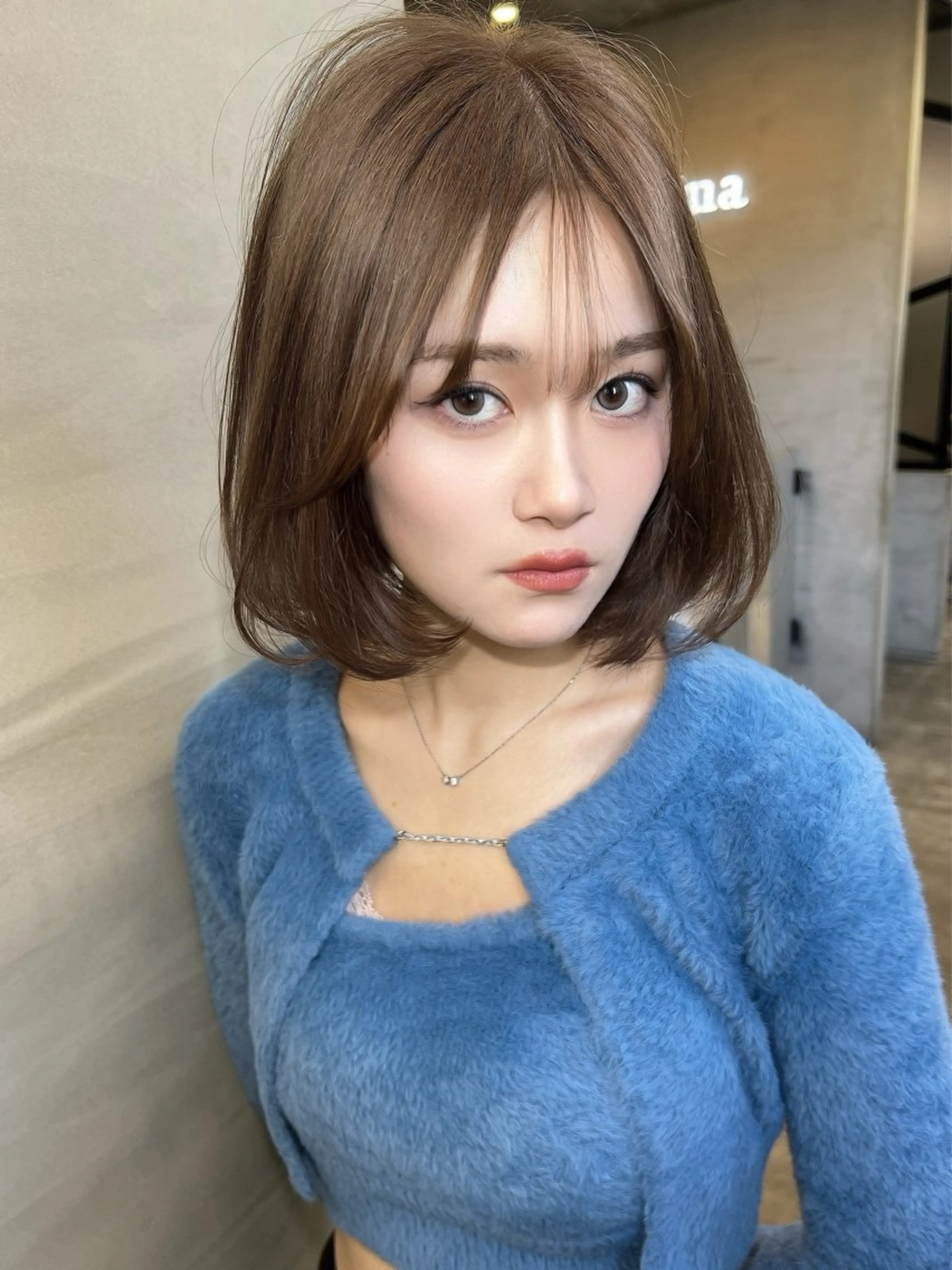 ミディアム カラー ボブ カット ヘアカラー トリートメント ベテラン美容師が対応 /髪質改善/縮毛矯正のヘアスタイル