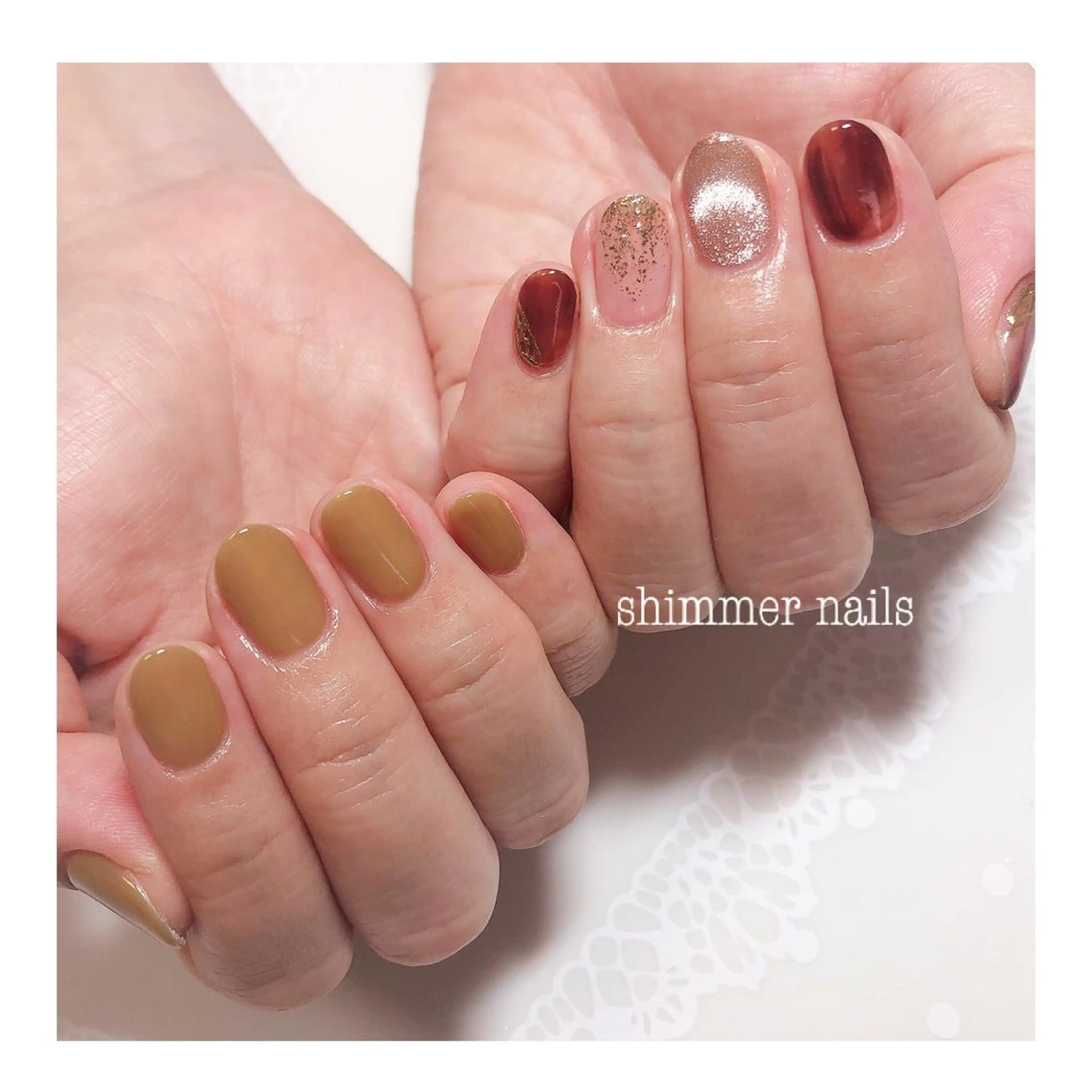 ネイル ピスタチオネイル shimmer nailsのネイルデザイン