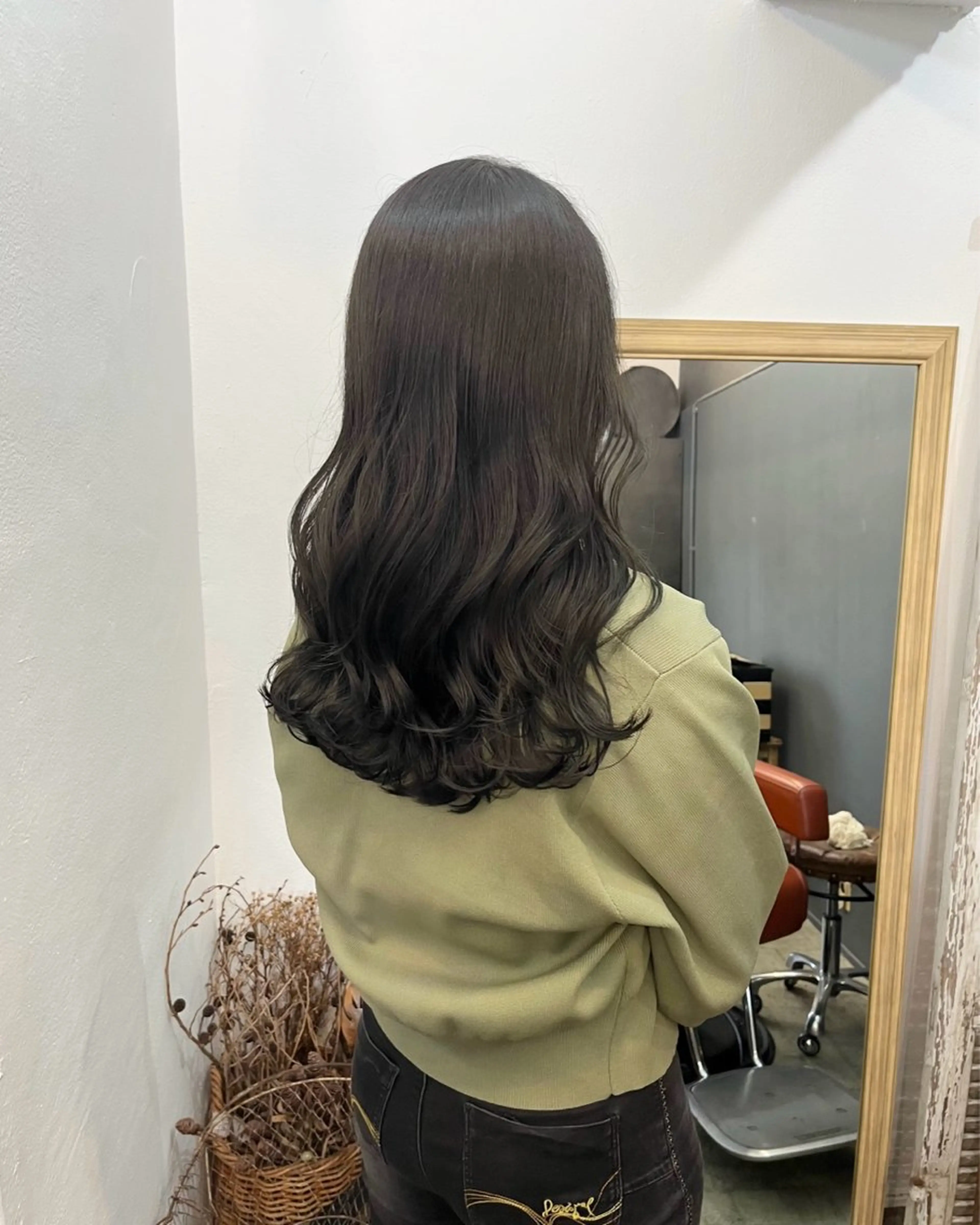 ロング カラー カット ヘアカラー 暗髪とオリーブ🌿 渡辺拓人のヘアスタイル