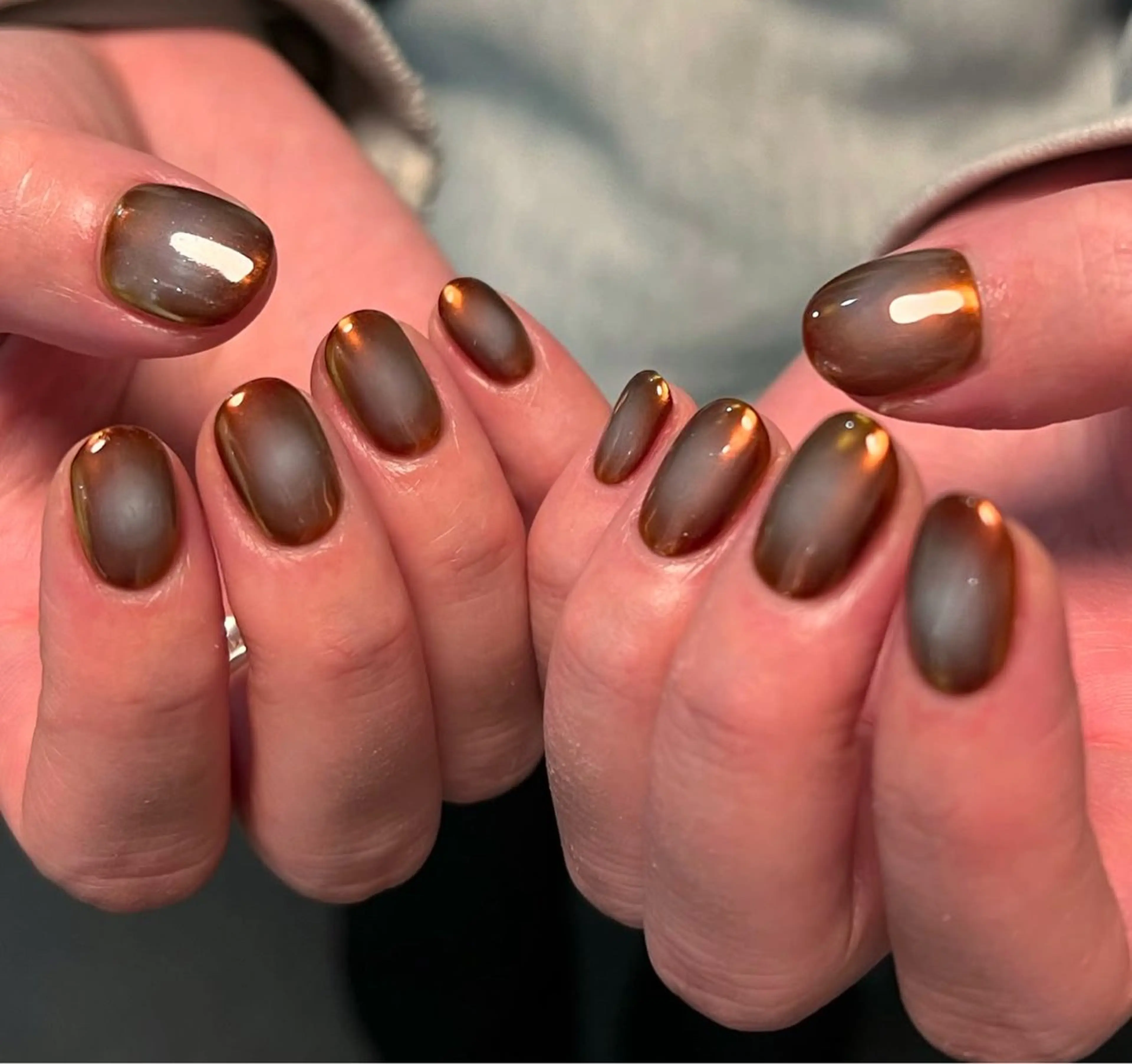 ネイル アートネイル オーロラネイル チークネイル フレンチネイル ガラスフレンチ ハンドネイル 🎀🎀YooLi Nail Salonのネイルデザイン