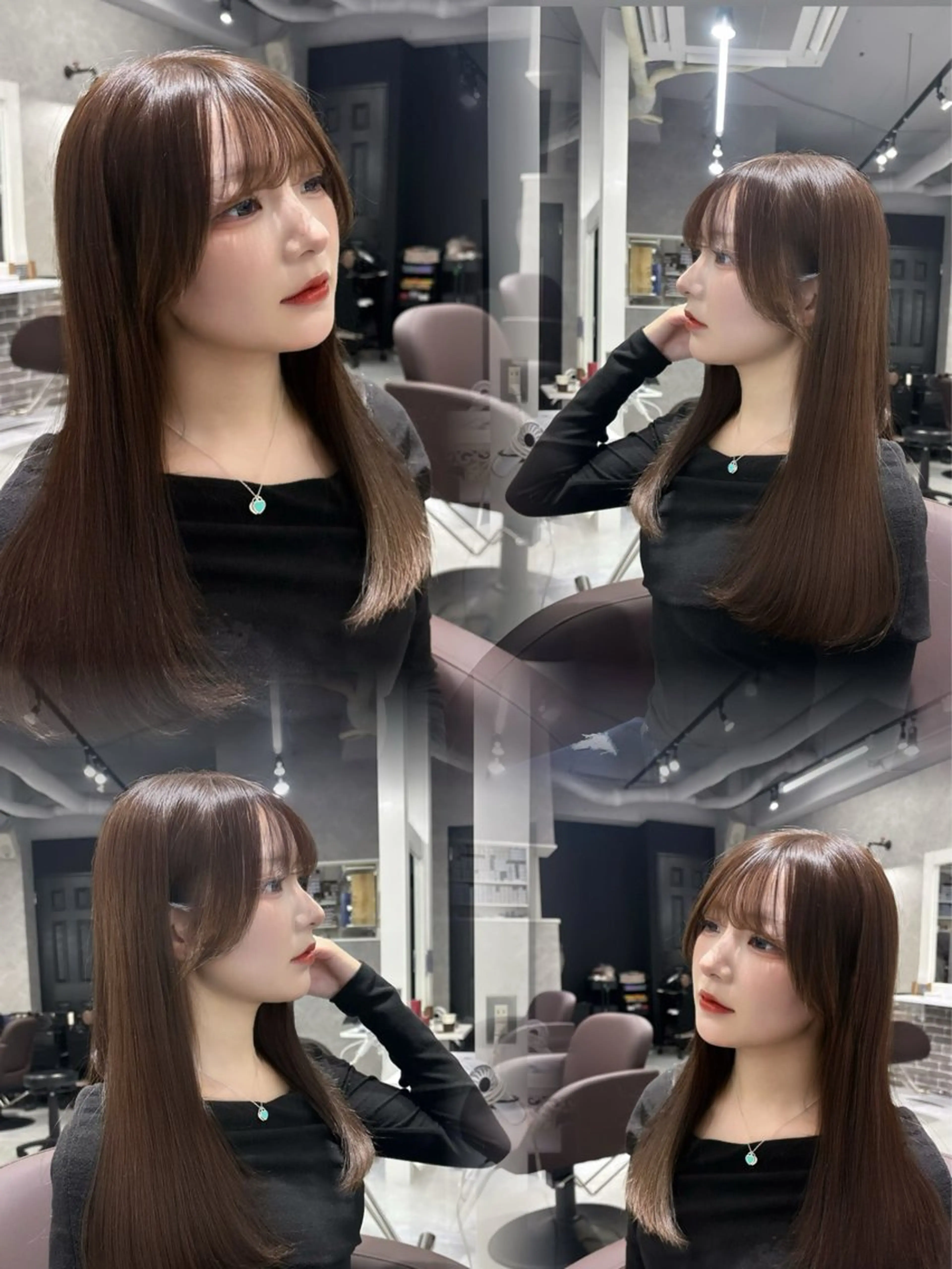 セミロング アッシュ カット ヘアカラー トリートメント あい❤︎ /髪質改善/韓国巻きのヘアスタイル