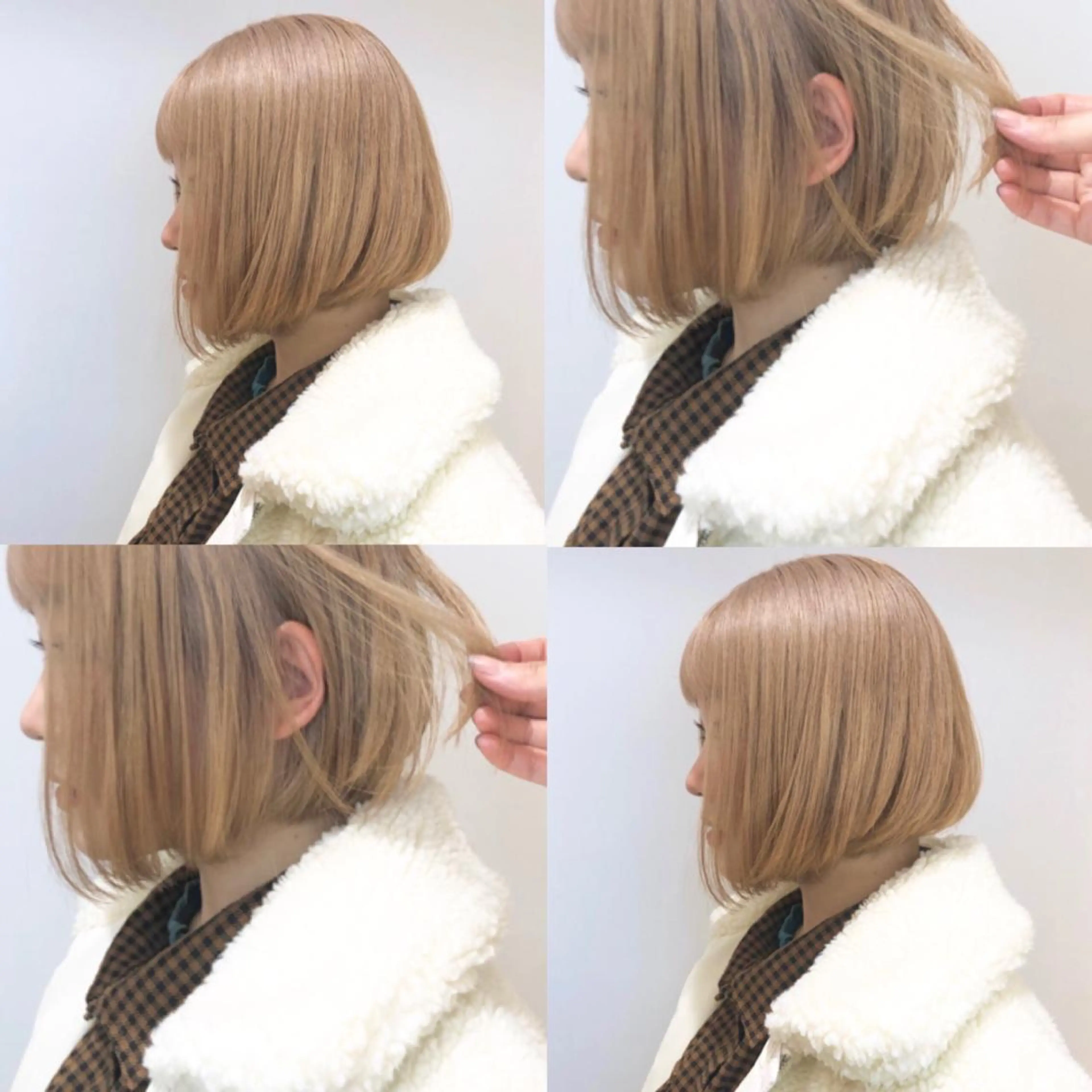 ショート カラー ブリーチ ブロンド ウルフカット ハッシュカット/七海のヘアスタイル
