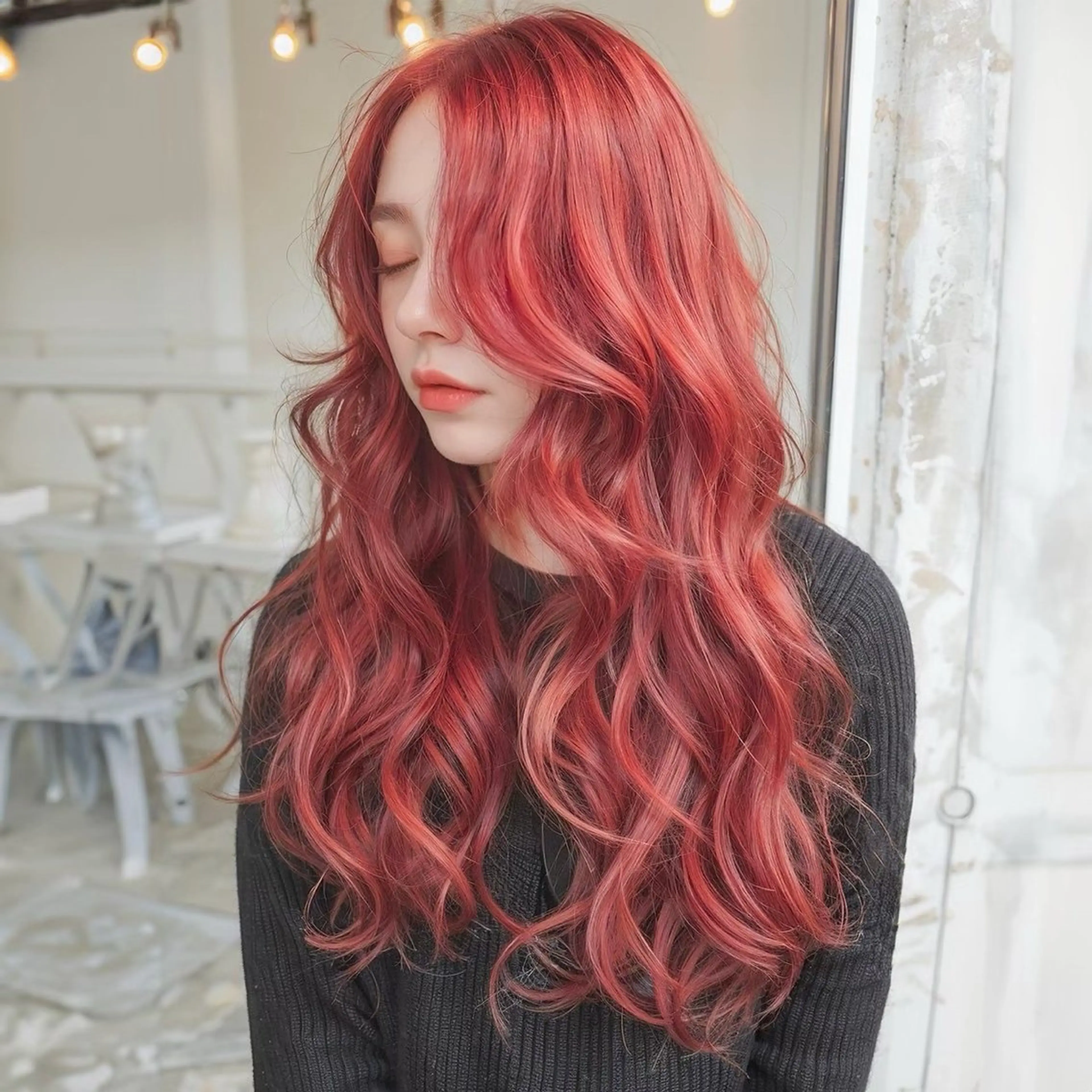 ロング ヘアカラー ツイスパ/ シャドーパーマのヘアスタイル