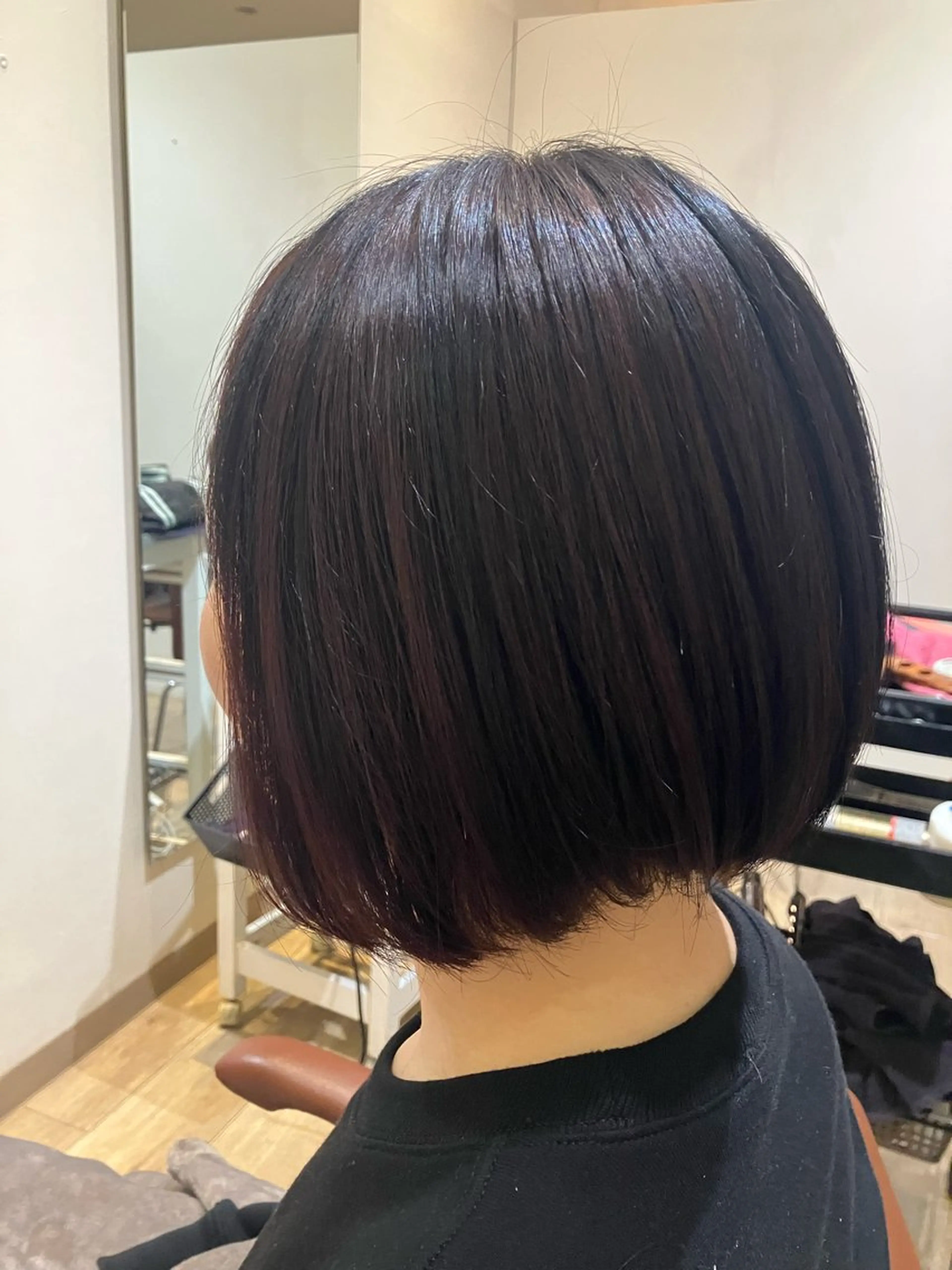 ショート カラー 黒髪 ボブ salon C ヤマダのヘアスタイル