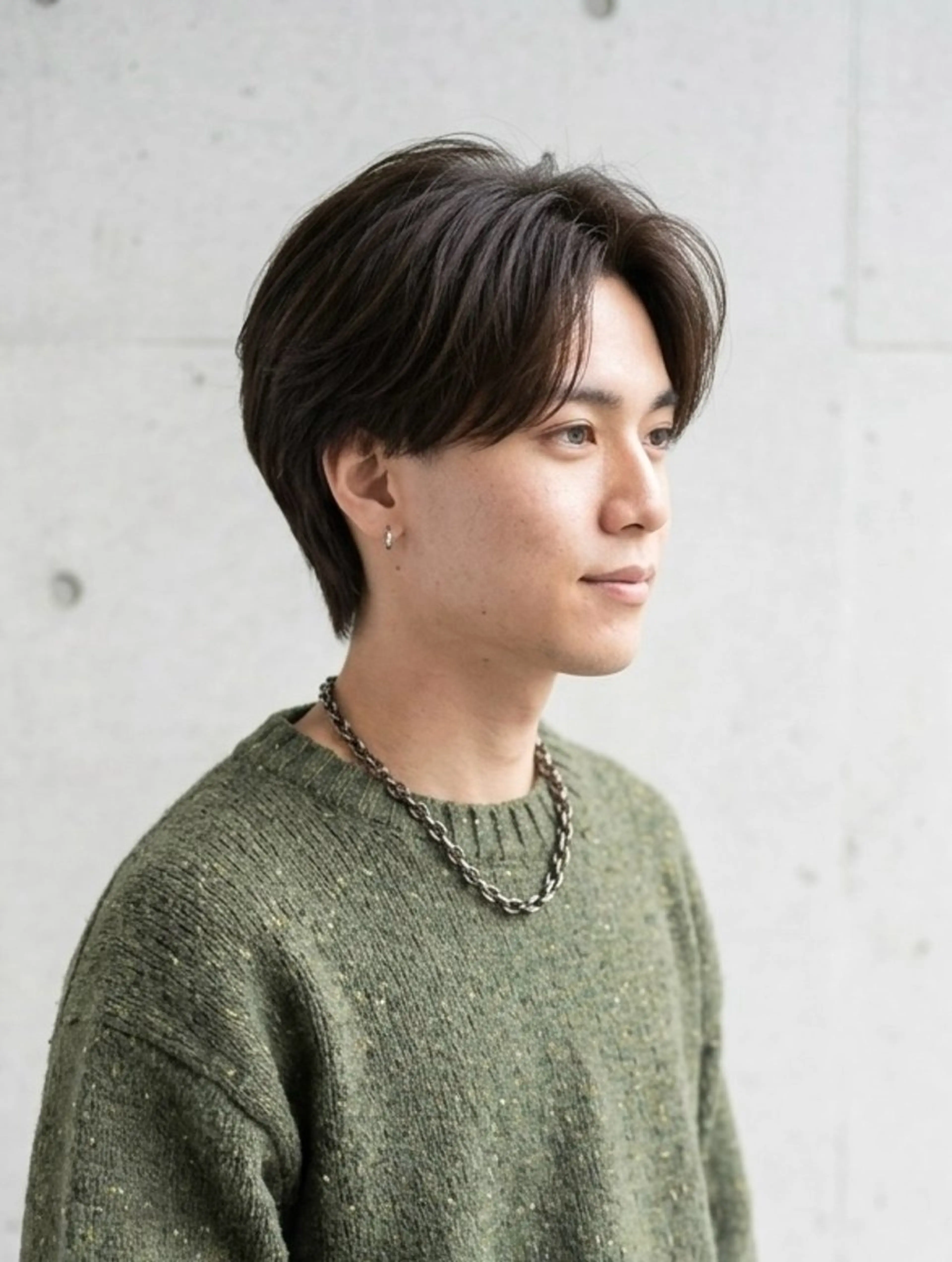 ショート パーマ メンズ センターパート メンズ韓国風 ツーブロック 韓国風ヘア 大人メンズパーマ /石川瑠青のヘアスタイル