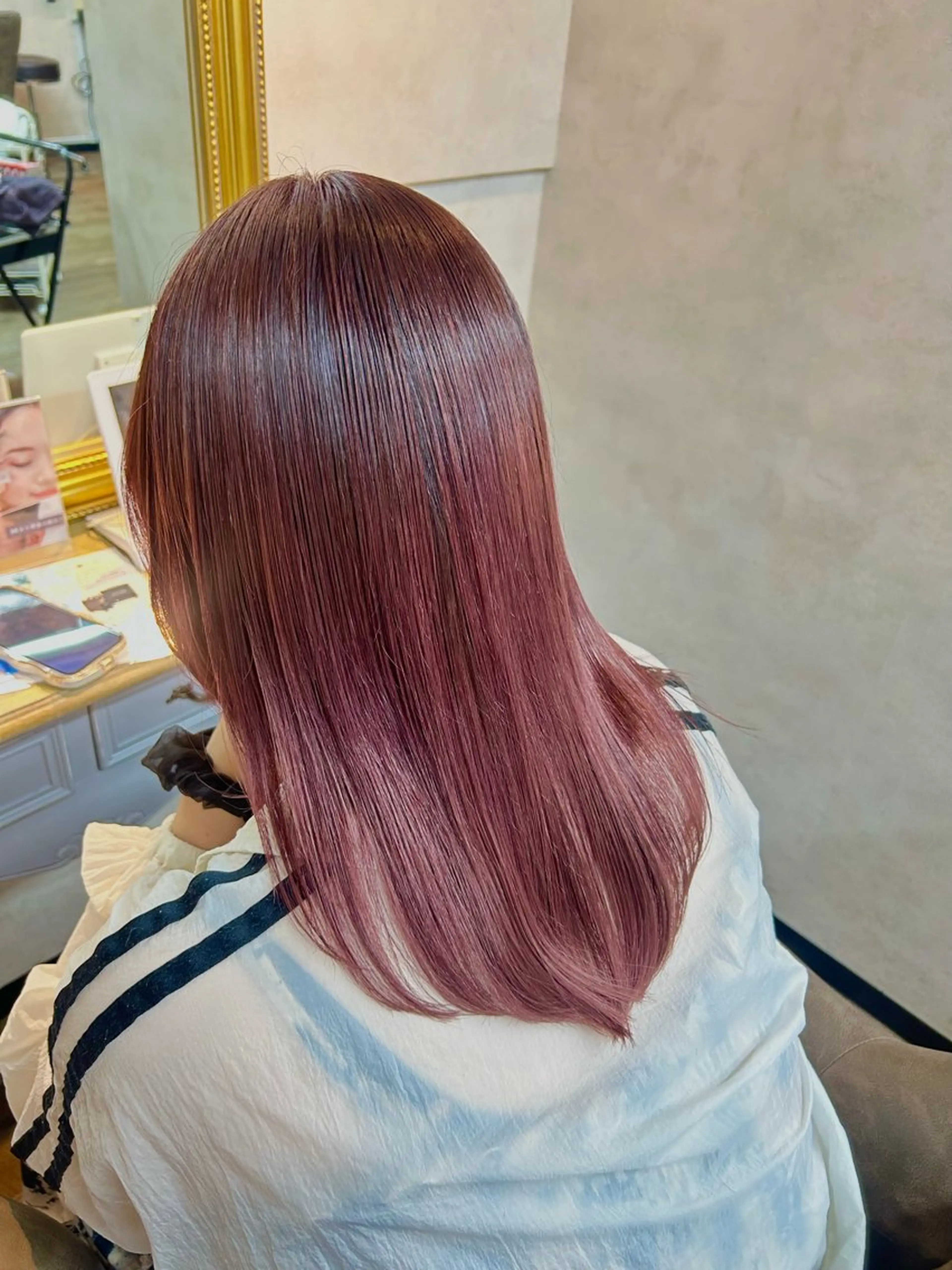 セミロング ヘアカラー トリートメント 🌼髪質整形🧸 艶カラー🌼珠理のヘアスタイル