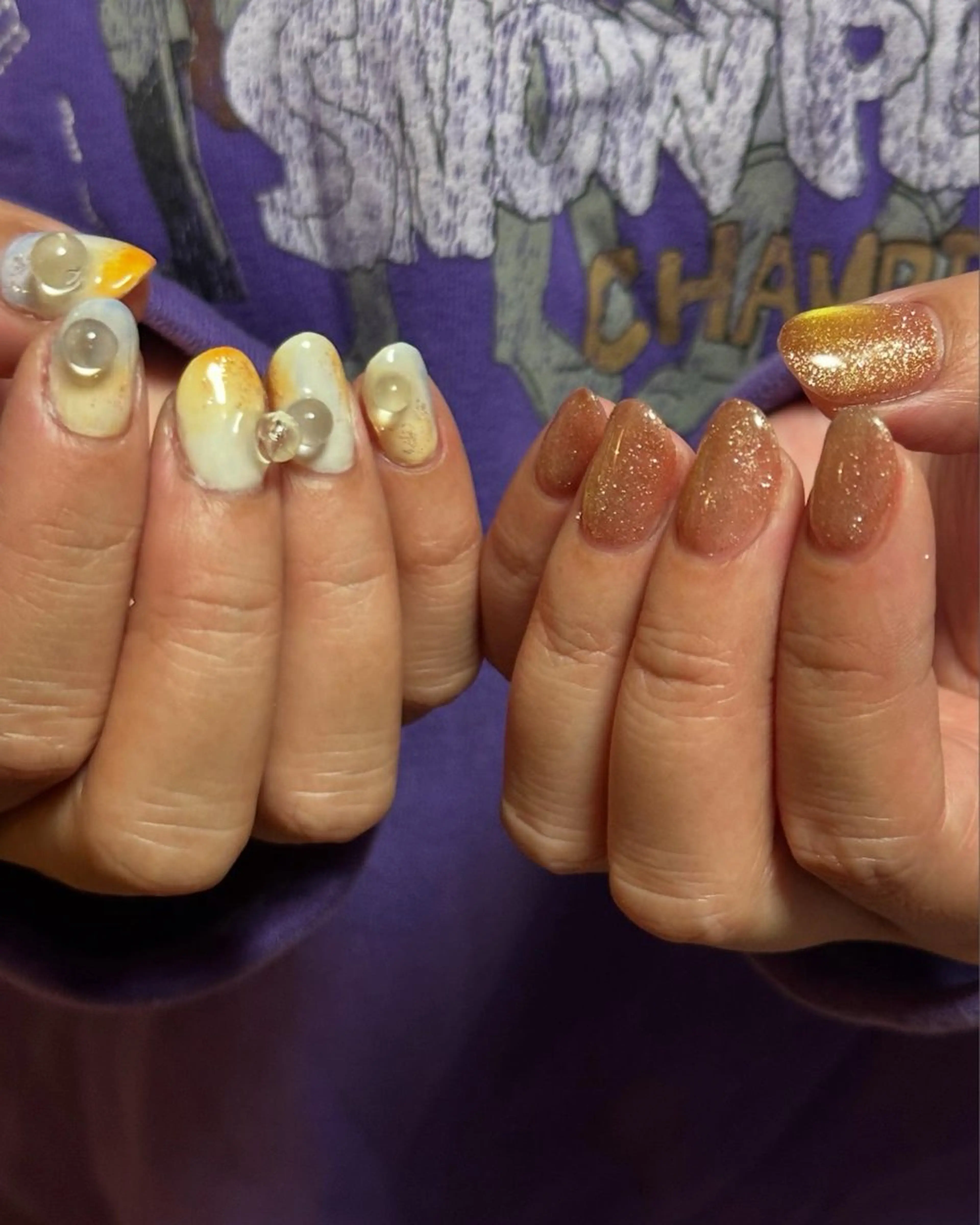 ネイル オレンジ つめピリカ きさらのネイルデザイン