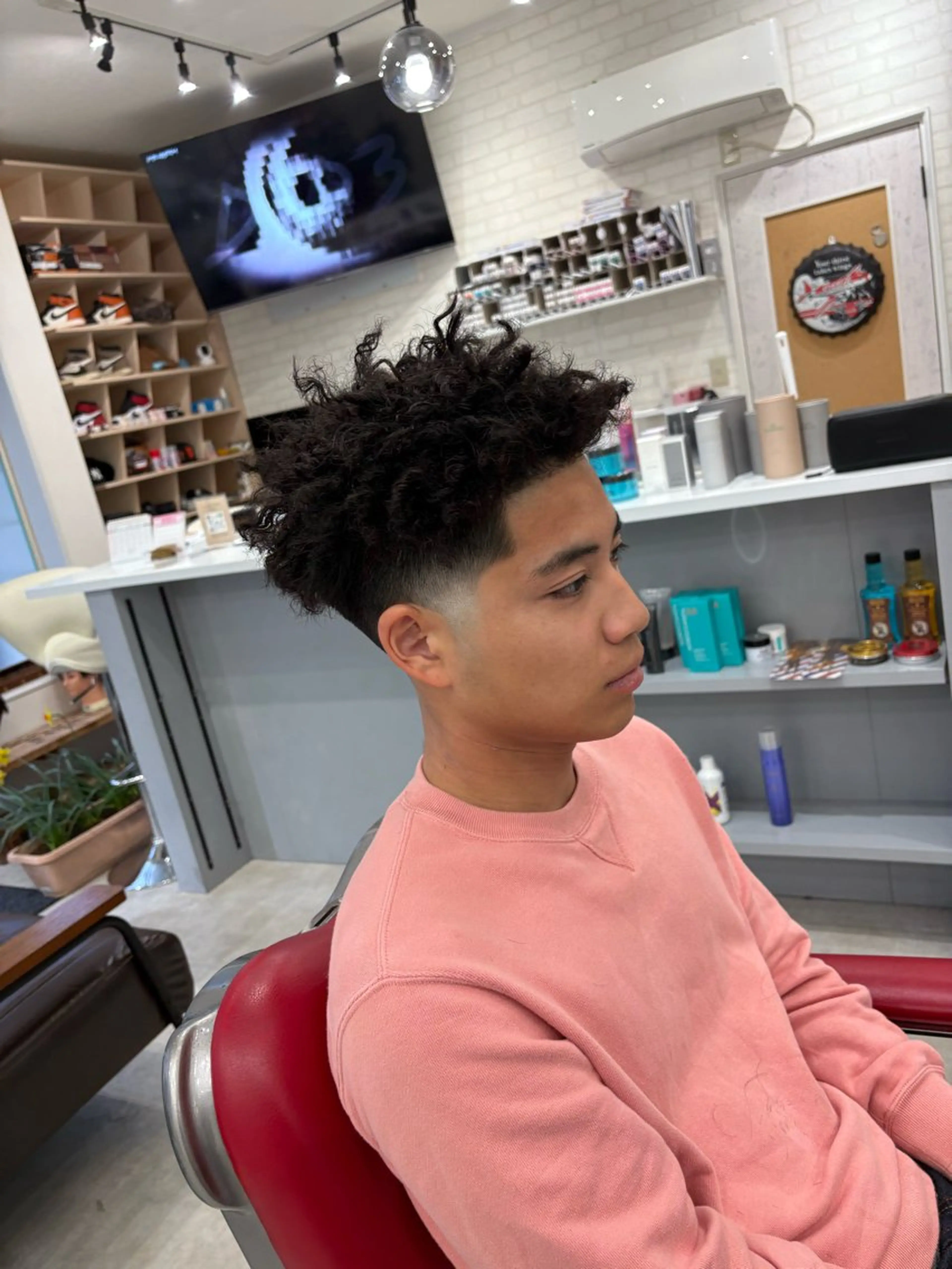 ショート パーマ メンズ カット パーマ 本間 颯太のヘアスタイル