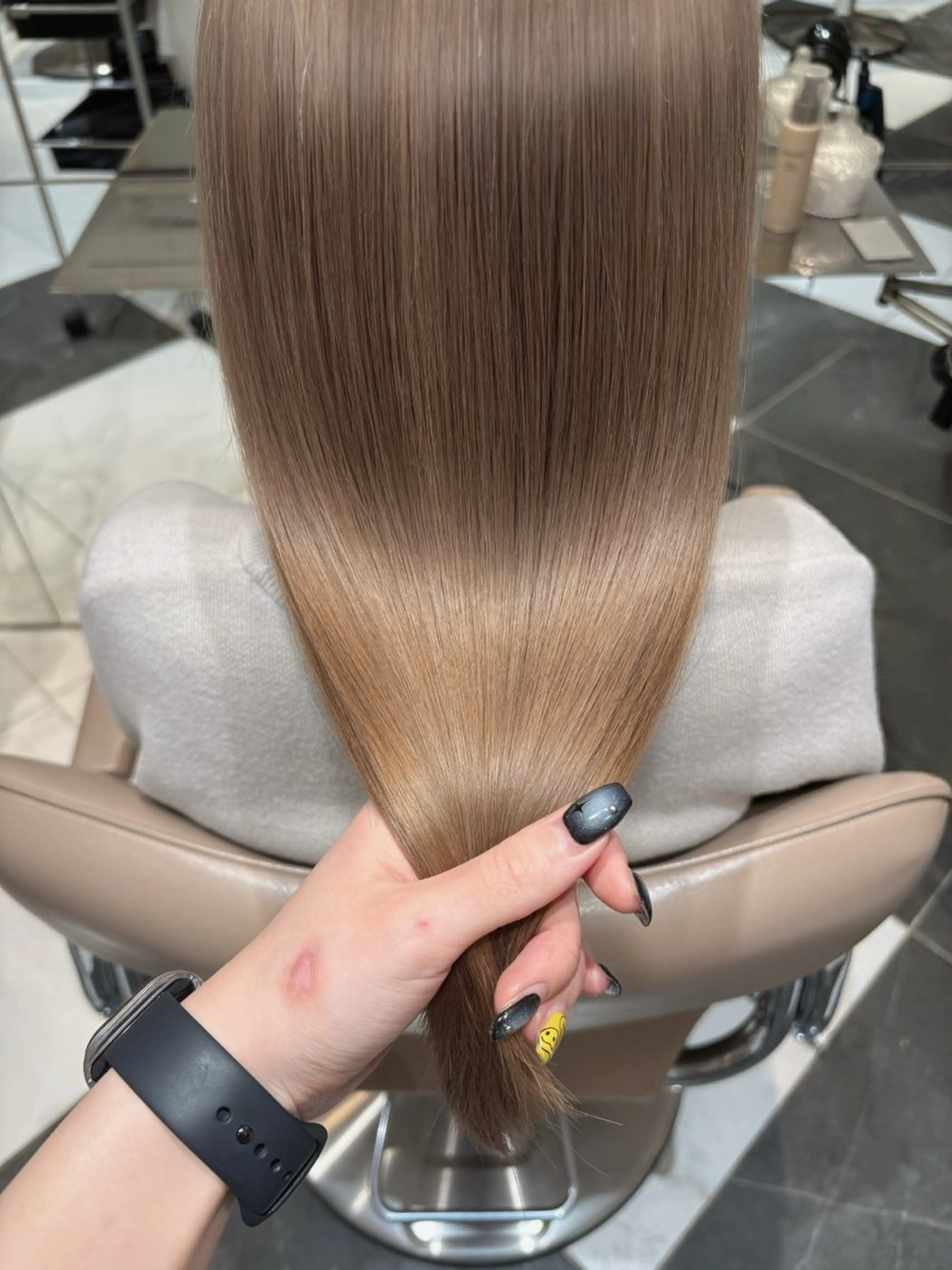 カラー アッシュ ベージュカラー ブリーチ rurina ꪔ̤̮のヘアスタイル