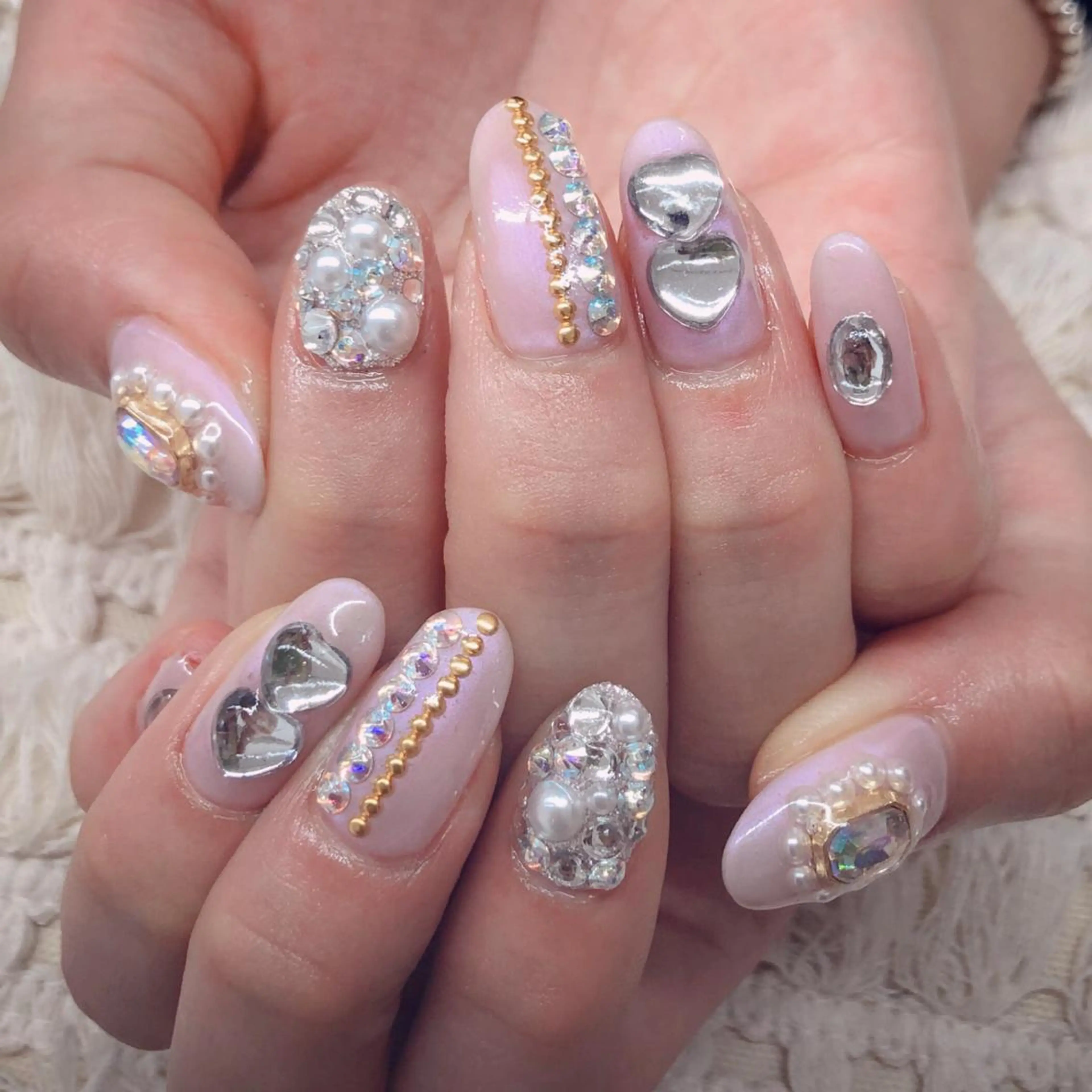 ネイル 成人式 キラキラネイル ピンク ハンドネイル MAYME所属・MAYME TAMAKIのネイルデザイン