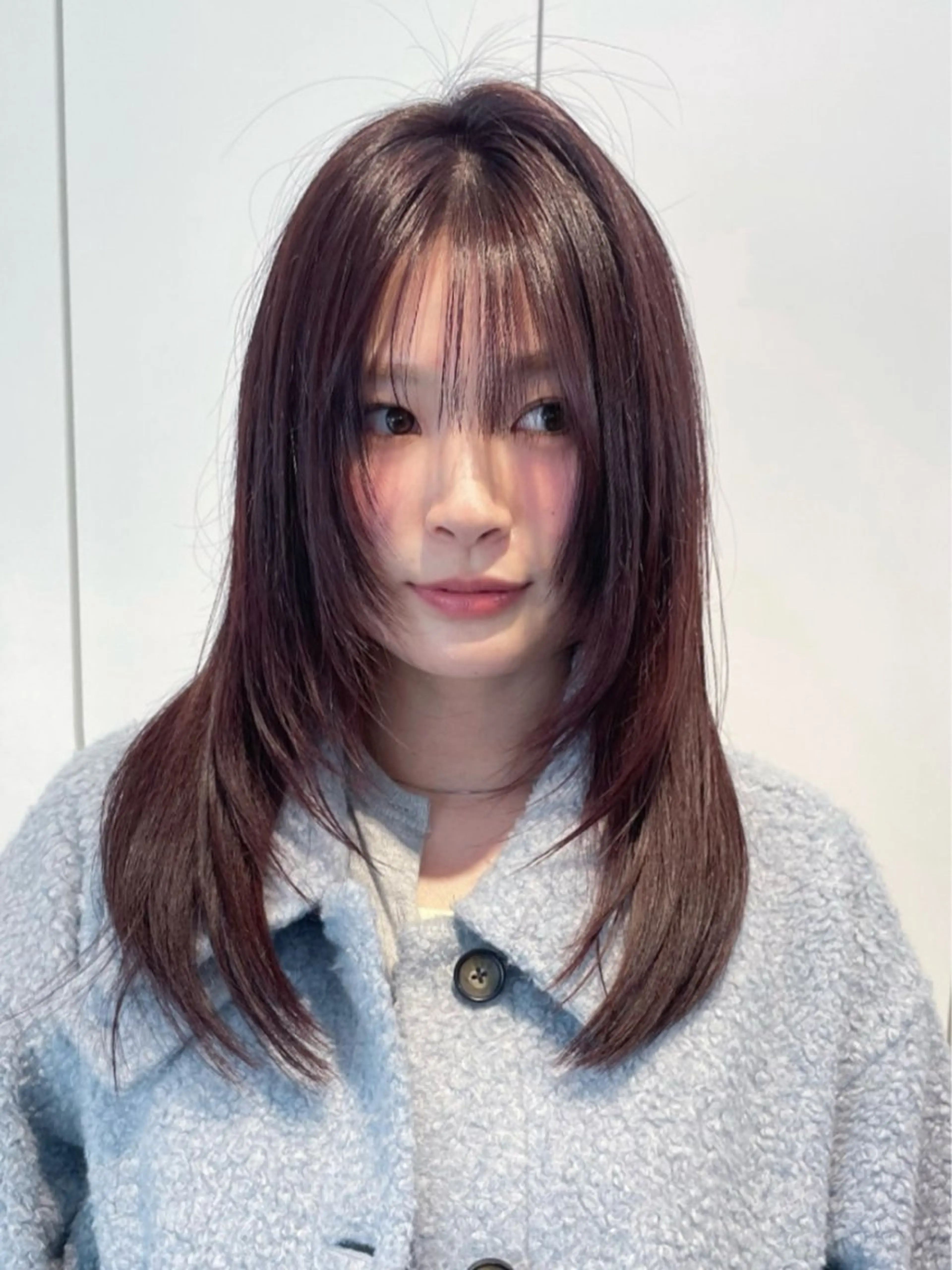 ミディアム カラー ブリーチ ラベンダーカラー ブリーチなしカラー レイヤー/ブリーチ ♥️【木坂 桃歌】のヘアスタイル