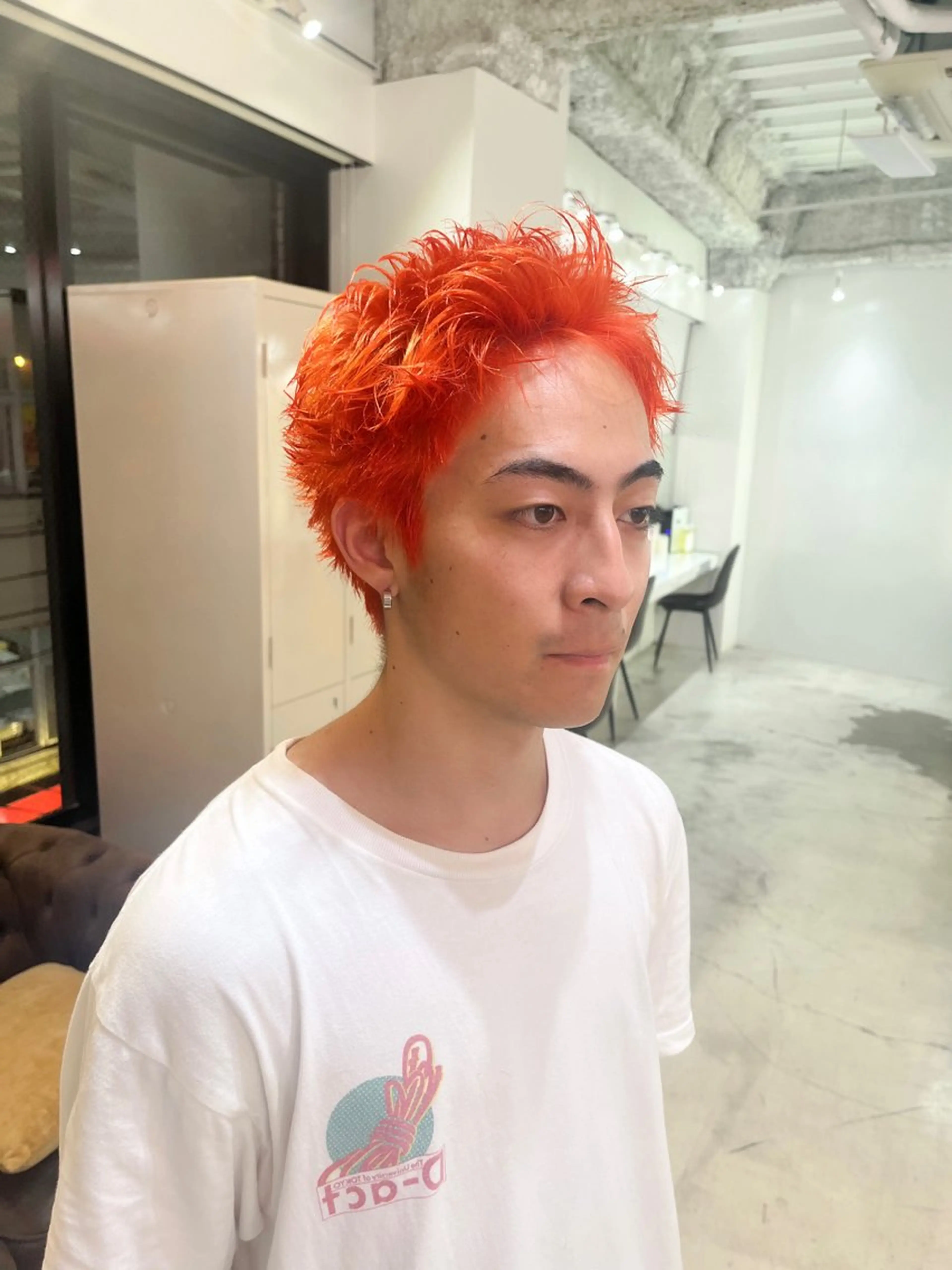ミディアム カラー メンズ ハイトーンを育てる ブリーチカラー/牧原のヘアスタイル