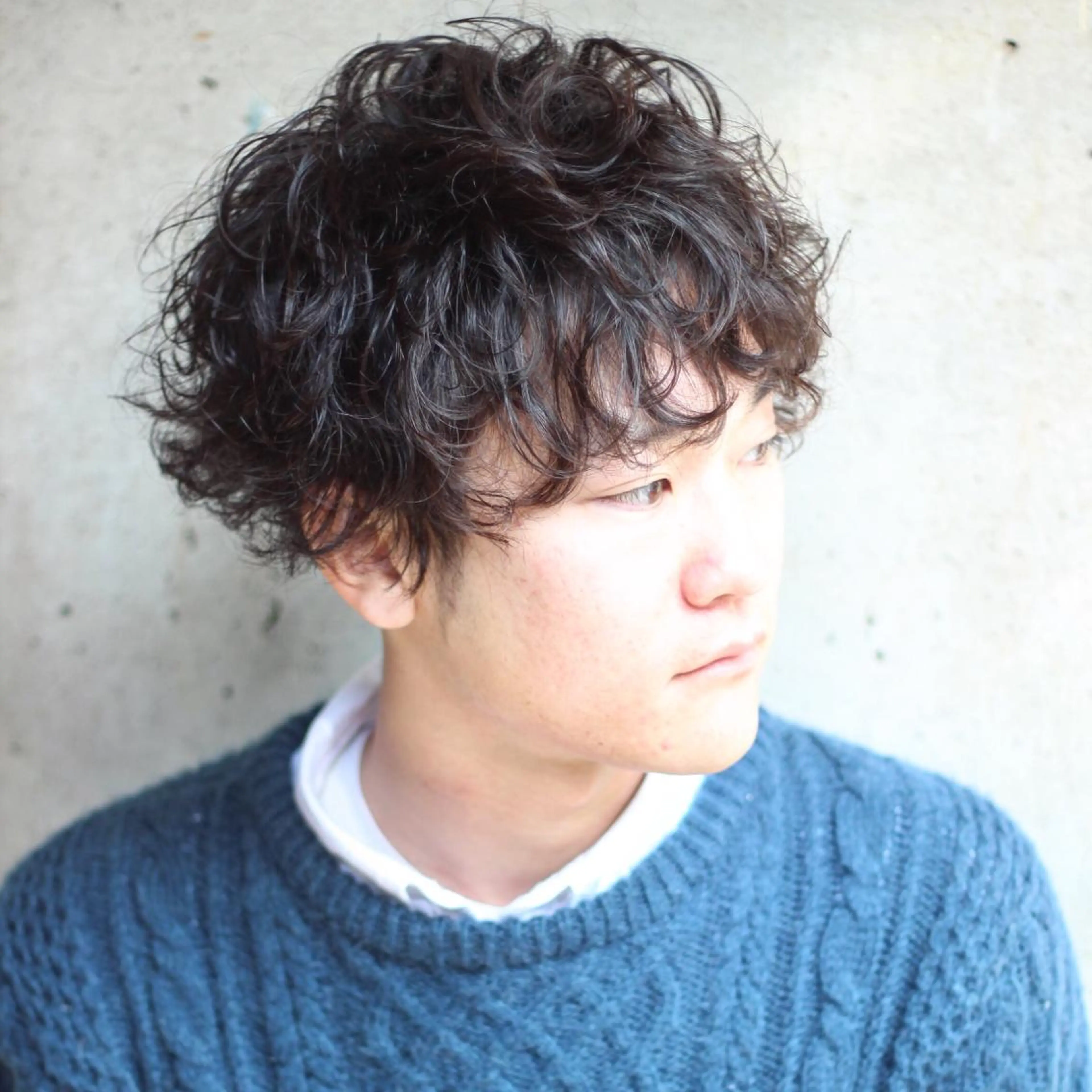 ミディアム カラー パーマ メンズ ツーブロック 成松 勇治のヘアスタイル