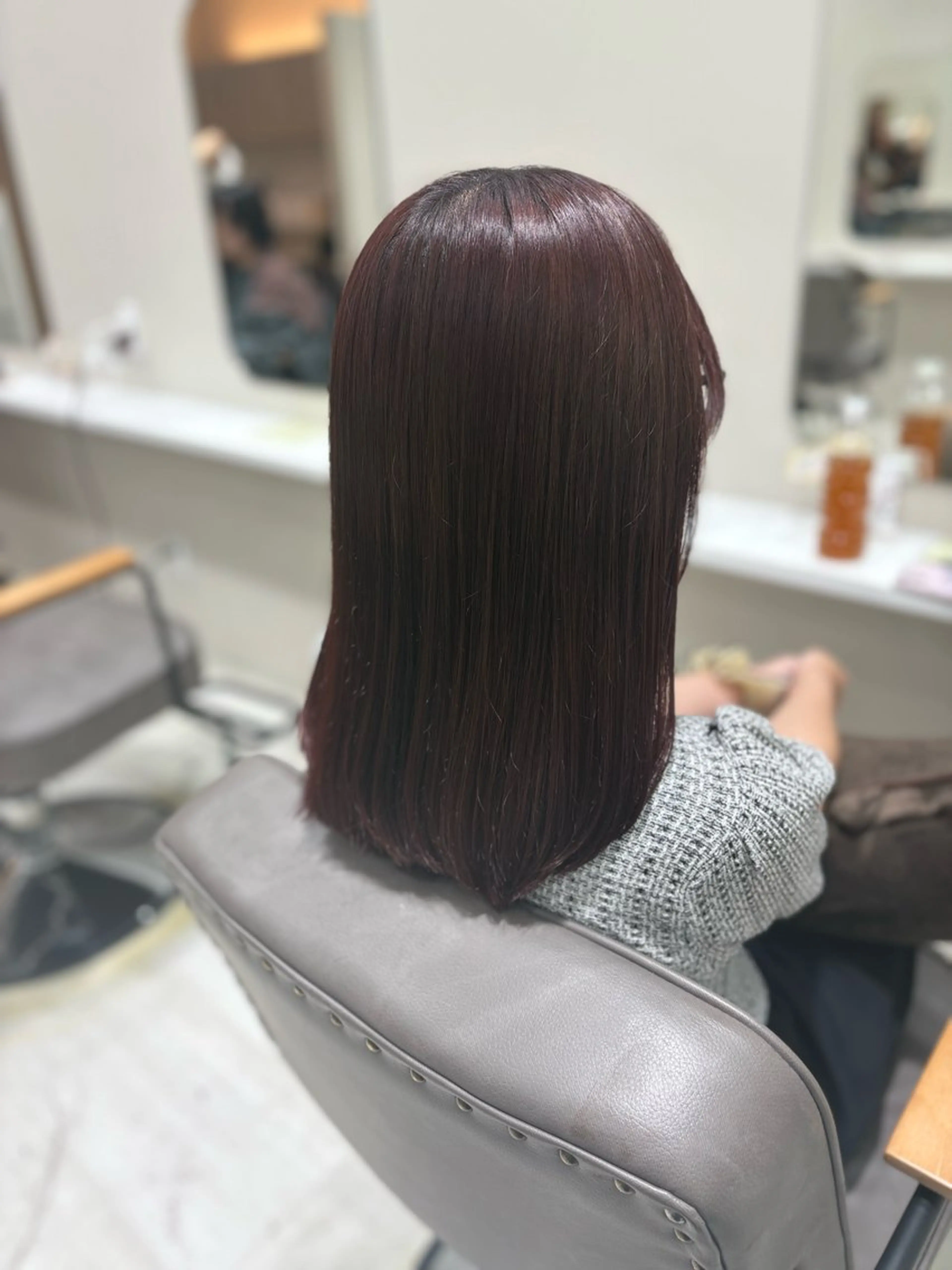 ミディアム ピンクブラウン カット ヘアカラー 🍒Ayana🍒 艶カラー🍒のヘアスタイル