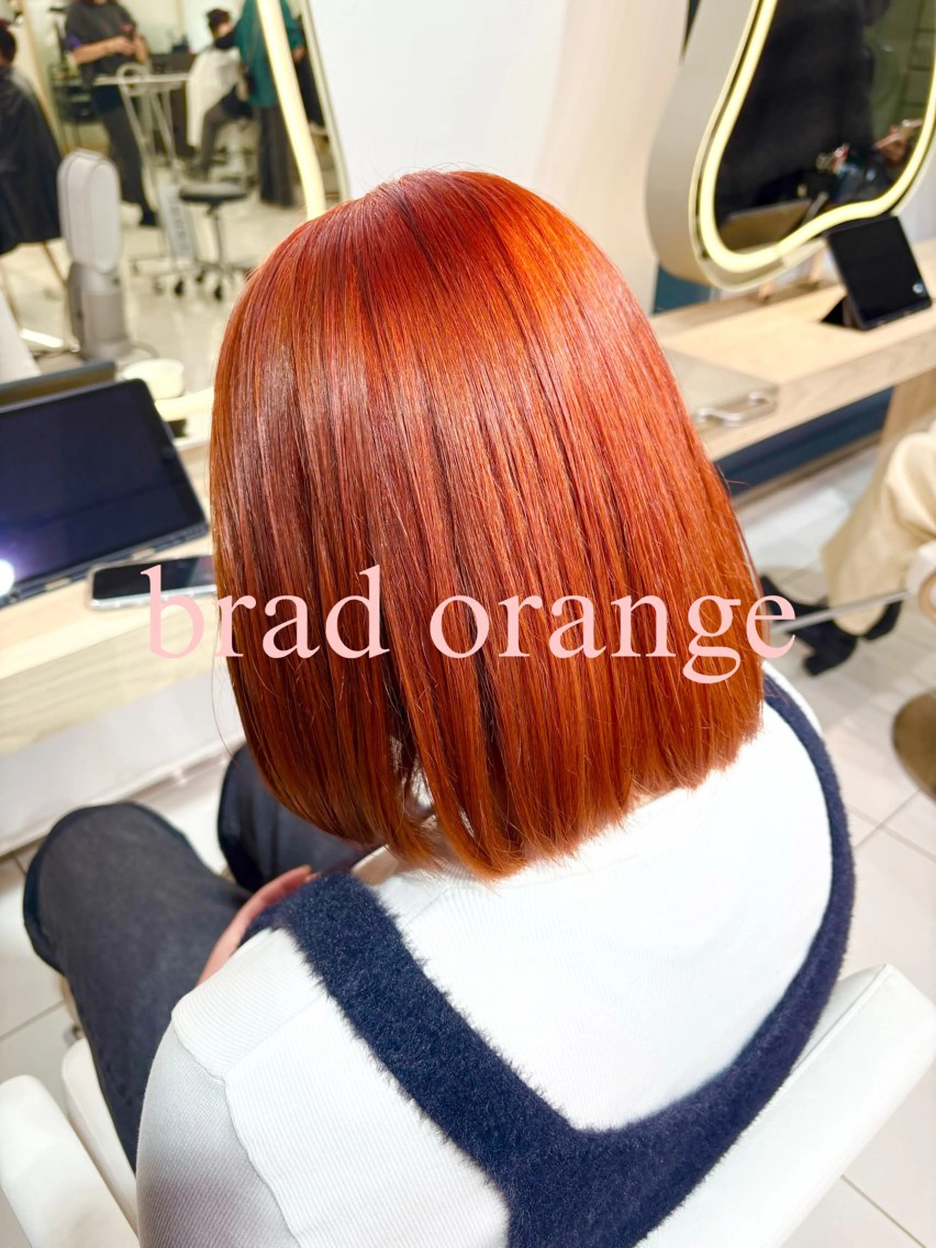 ミディアム カラー ブリーチ オレンジ ブリーチパーマ 🎀Rumiのヘアスタイル