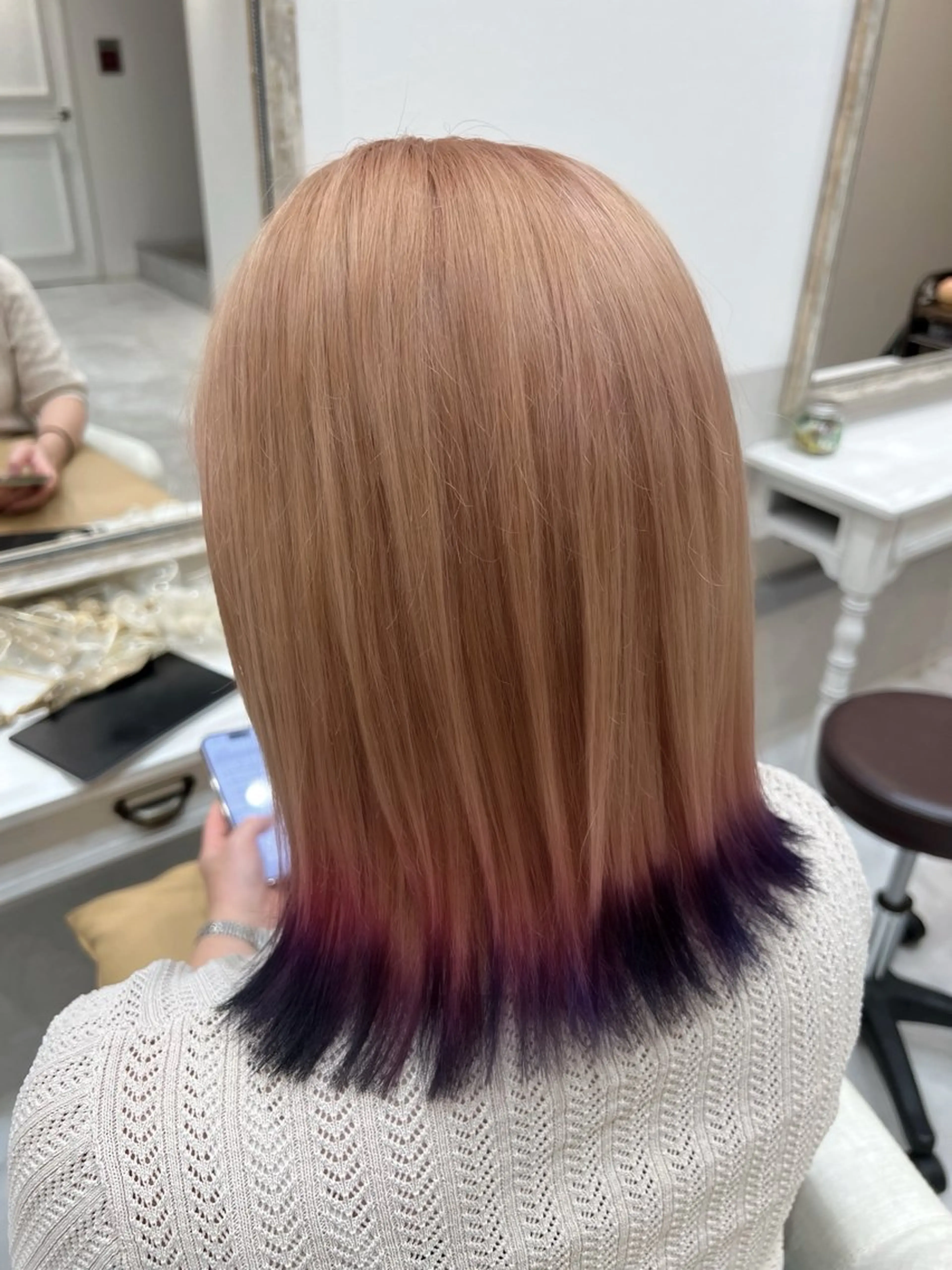 ミディアム カラー 縮毛矯正×艶カラー /中村勇太のヘアスタイル