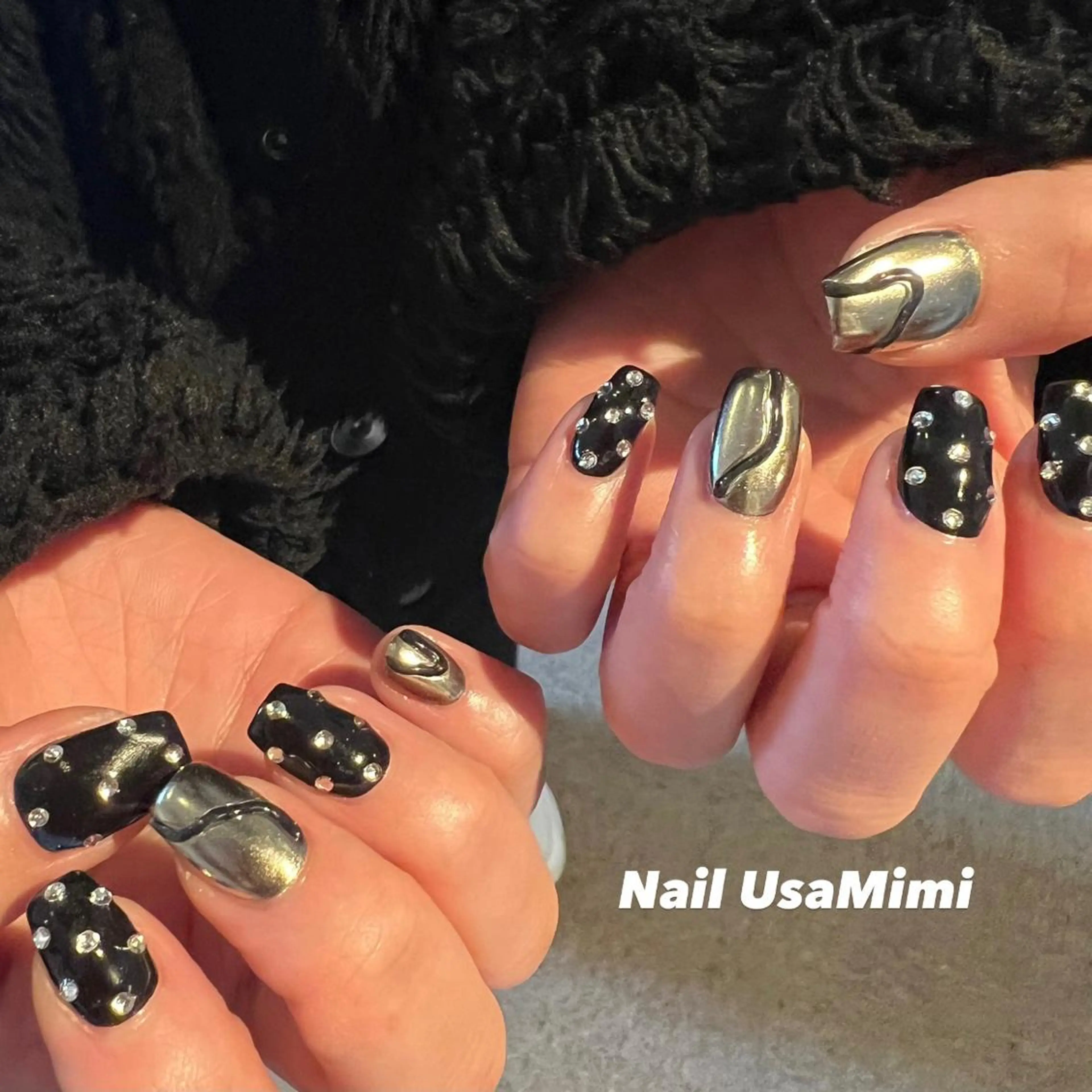 ネイル 成人式 フットネイル ジェルネイル マグネットネイル 持ち込み 本町ネイルNail UsaMimiのネイルデザイン