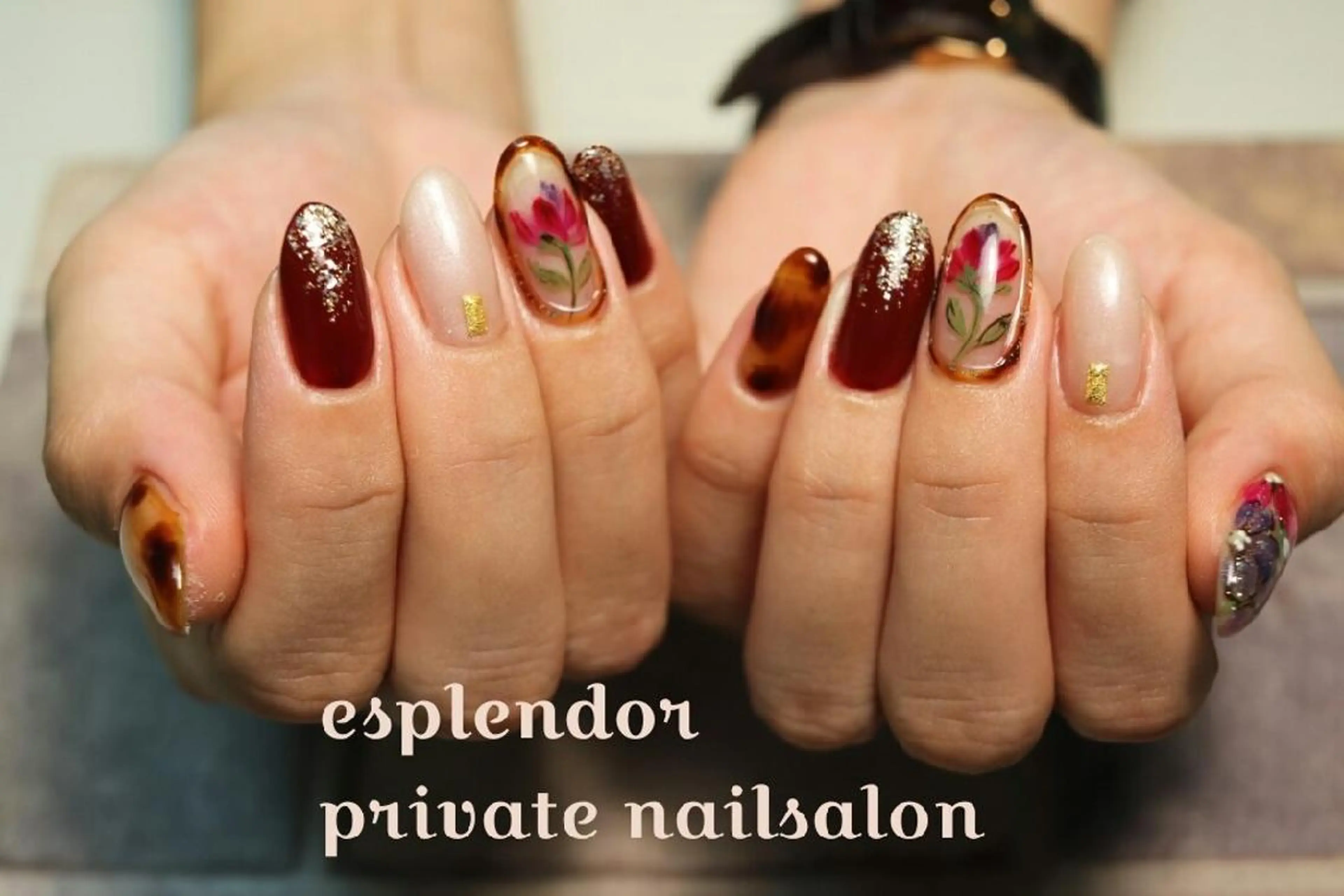 ネイル べっ甲ネイル 持ち込み esplendor  エスプレンドル所属・esplendor  小野寺のネイルデザイン