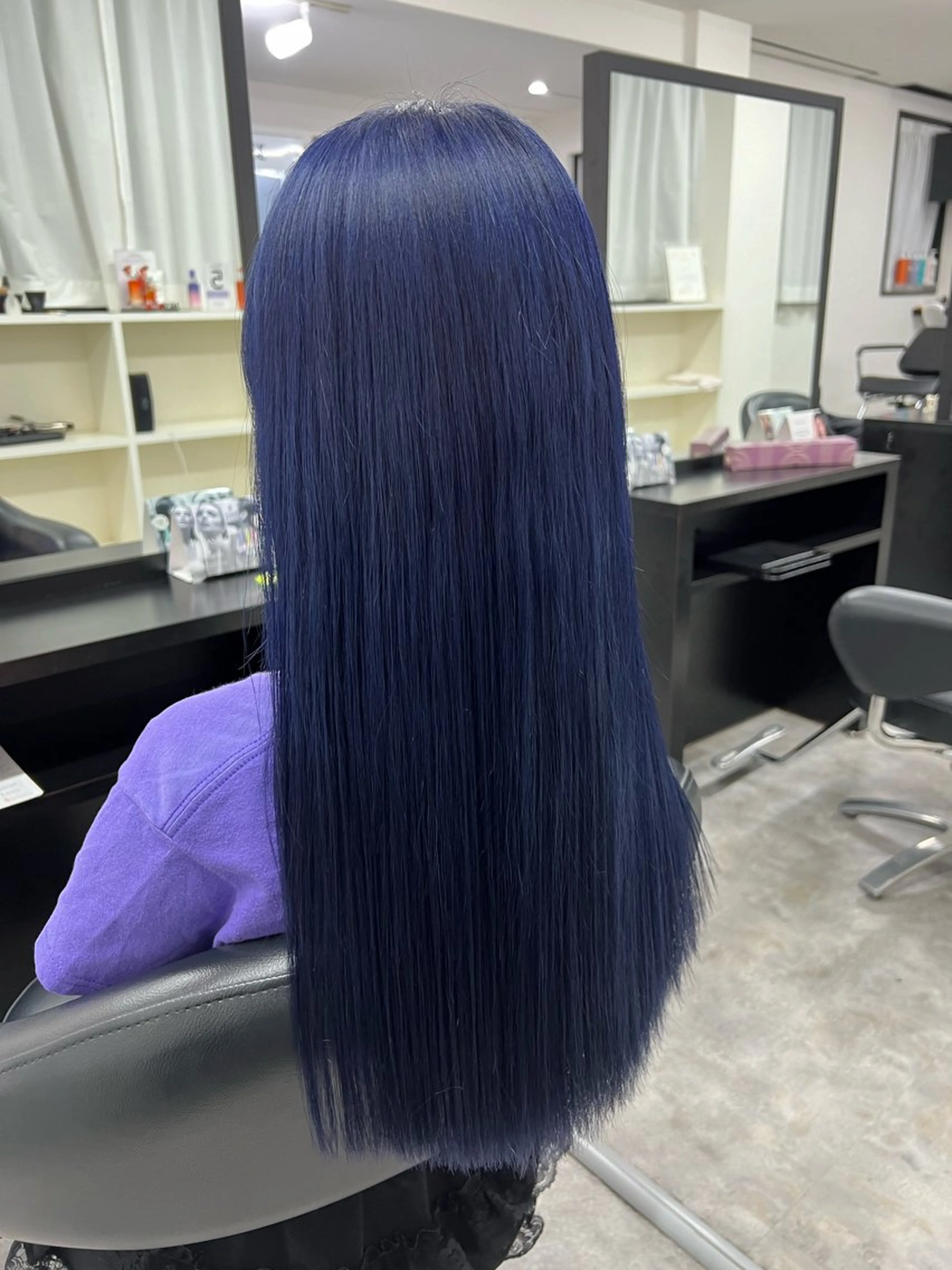 ロング カラー ブルーカラー ネイビーカラー C'LD Hair トモヤのヘアスタイル