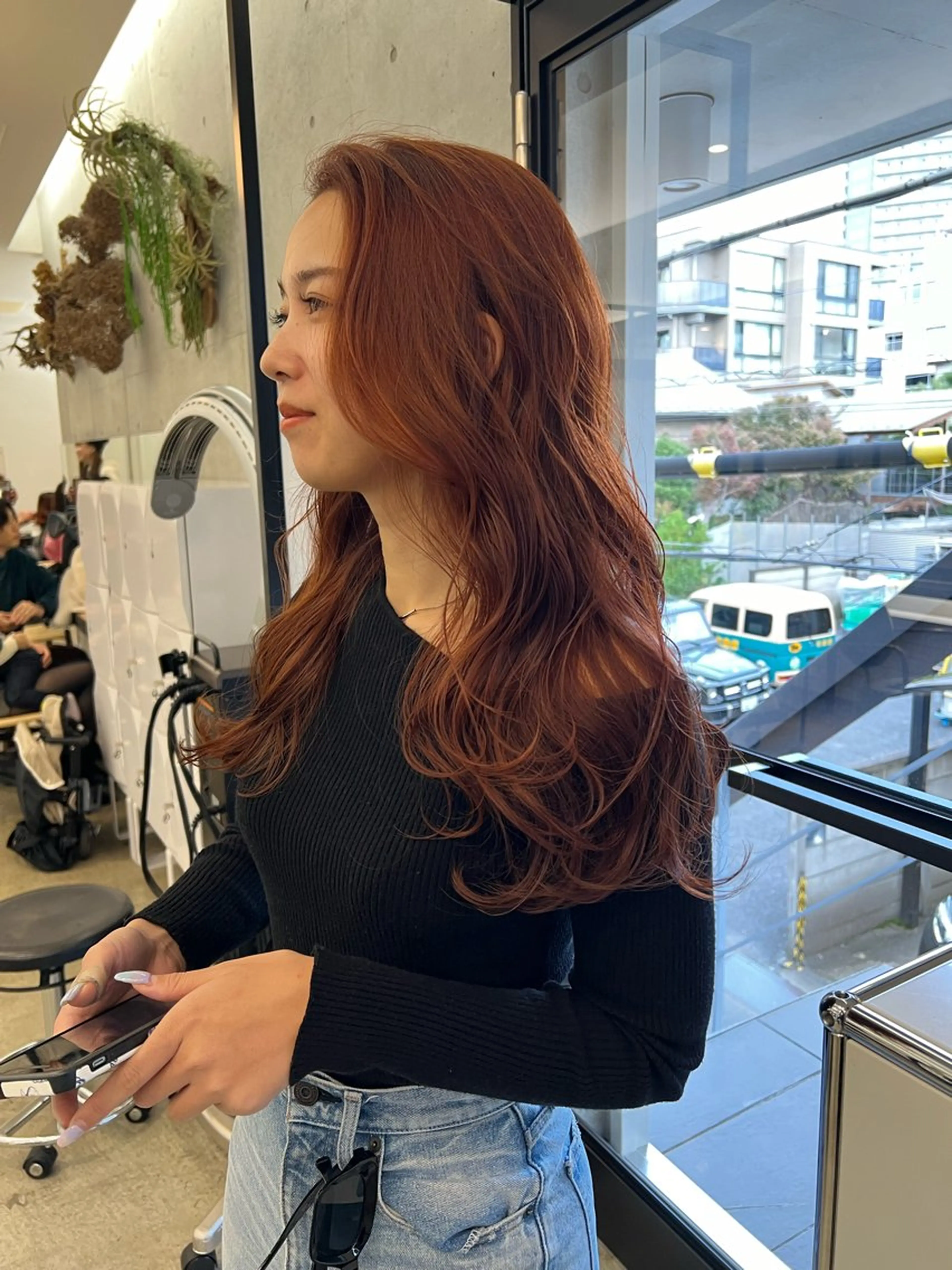 ロング カラー ヘアカラー くせっ毛カット タツヤのヘアスタイル