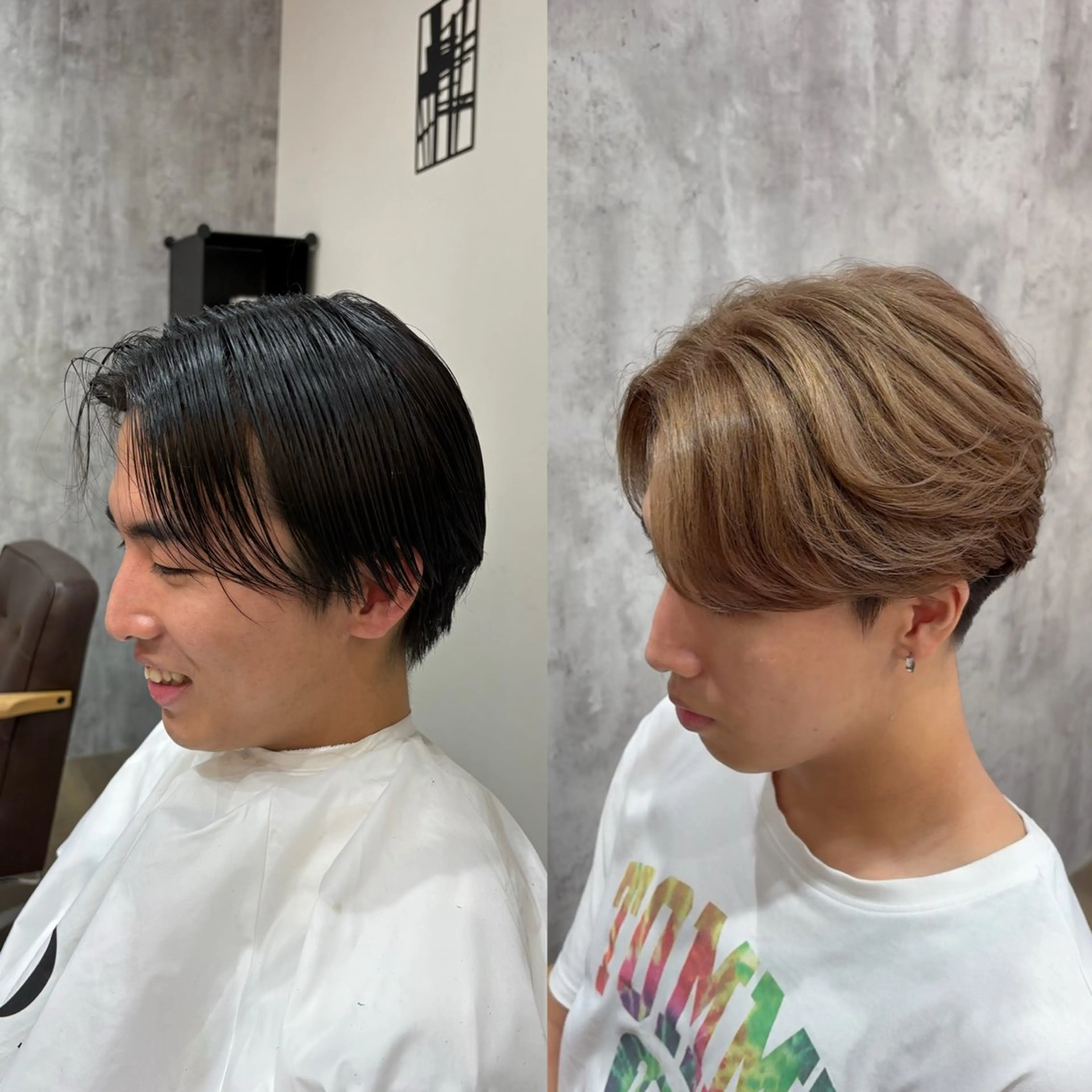 ショート カラー メンズ ベージュカラー カット ヘアカラー 韓国メンズヘア/ 毛流れヘア　須田龍世のヘアスタイル