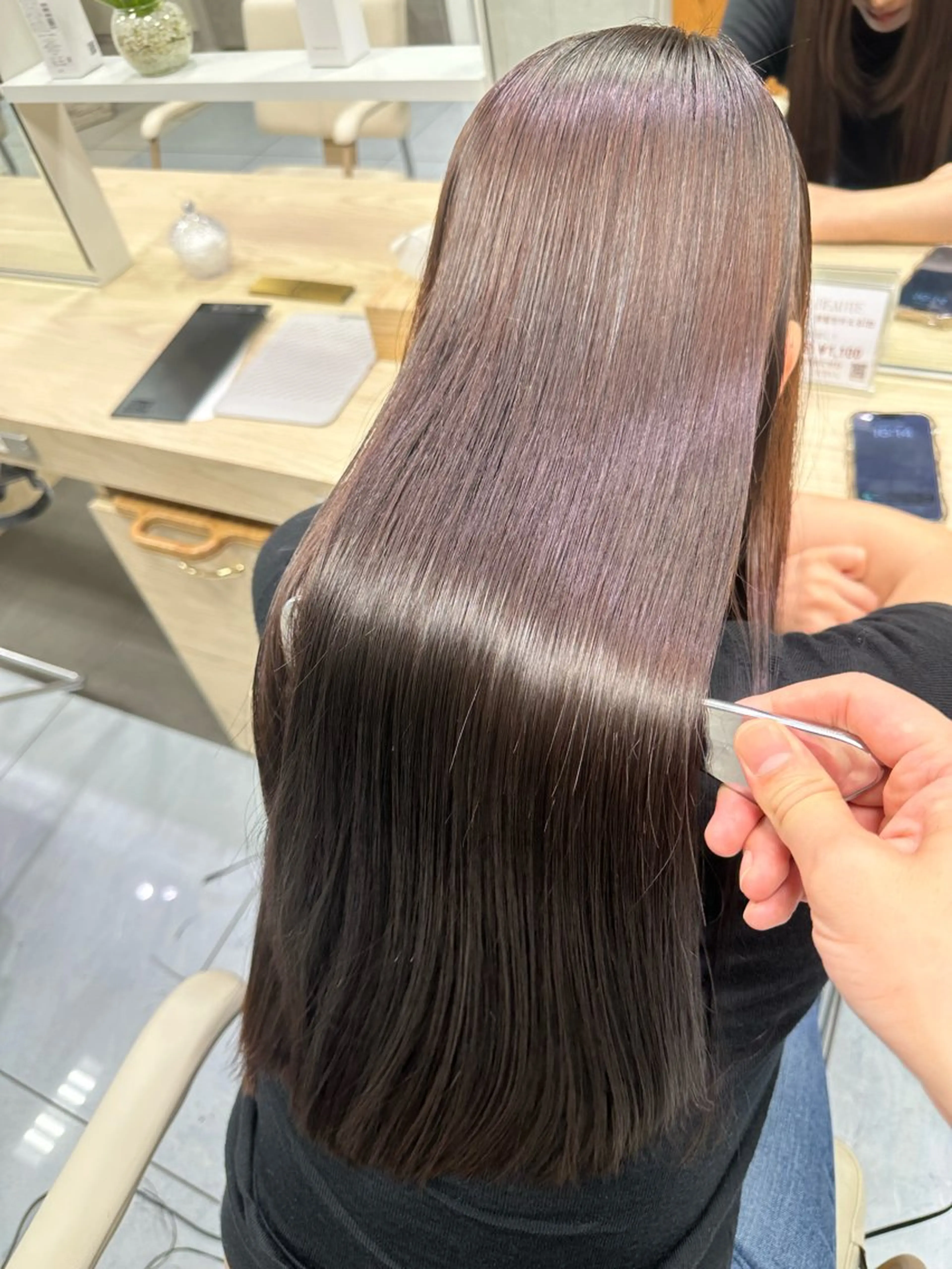 ロング パーマ カット 縮毛矯正 トリートメント 髪質改善/縮毛矯正 /レイヤー岡部のヘアスタイル